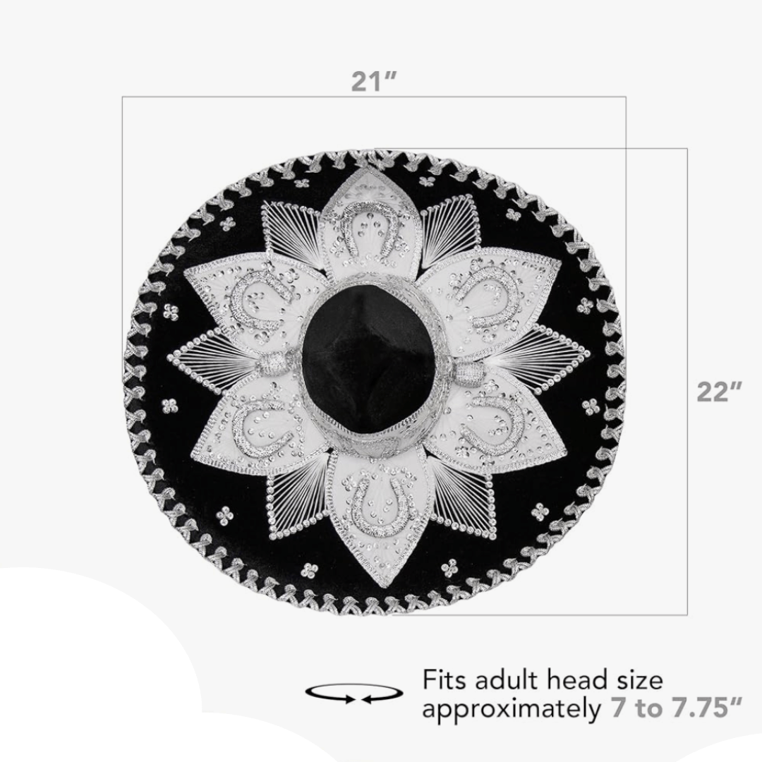 Mexican Charro Hat - Mariachi Hat - Adult Mexican Charro Hat - Mariachi Hat - Adult