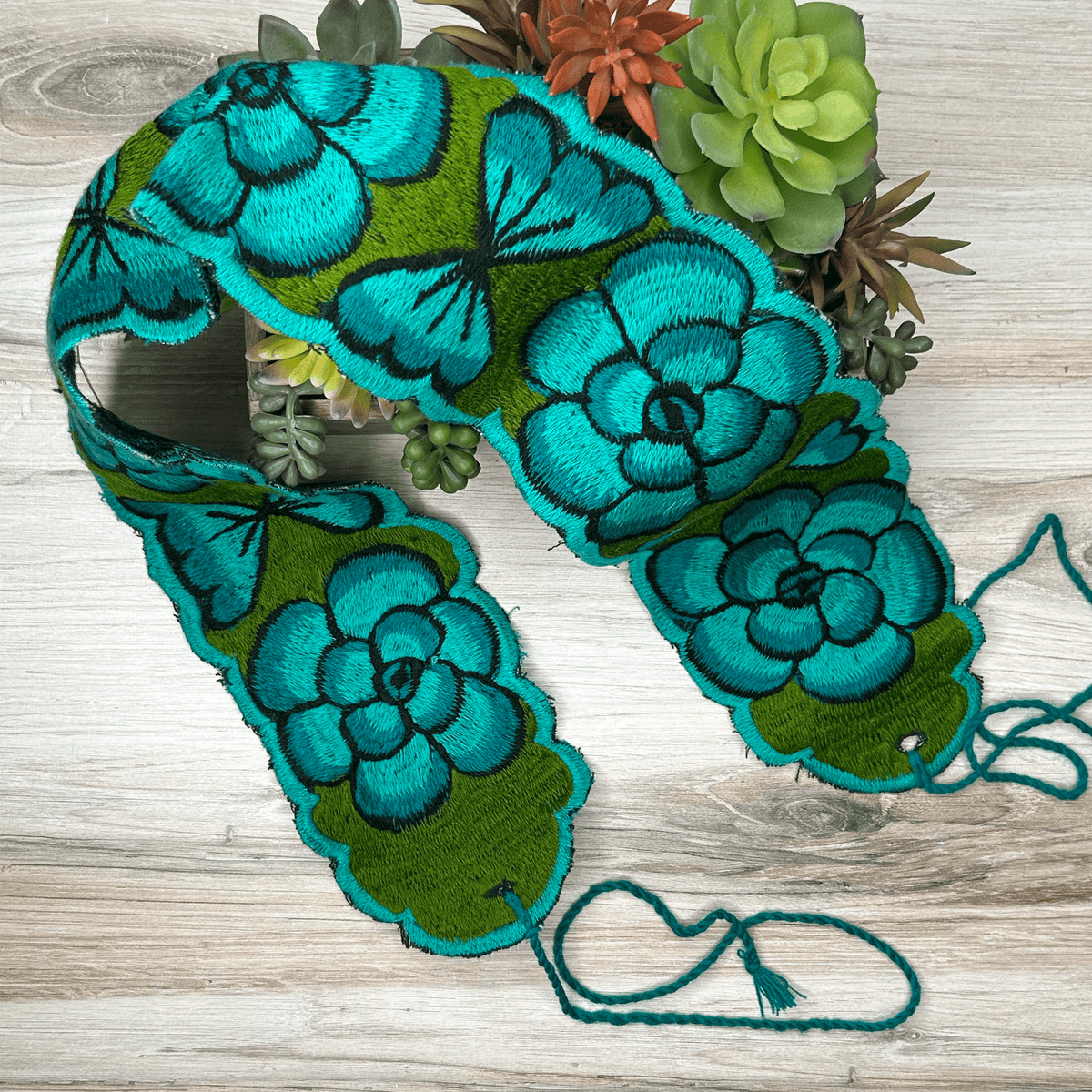 Artisan Embroidered Floral Boho Belt | Adjustable S–XL Step into Style: Rustic Floral Western Leather Belt main image 2