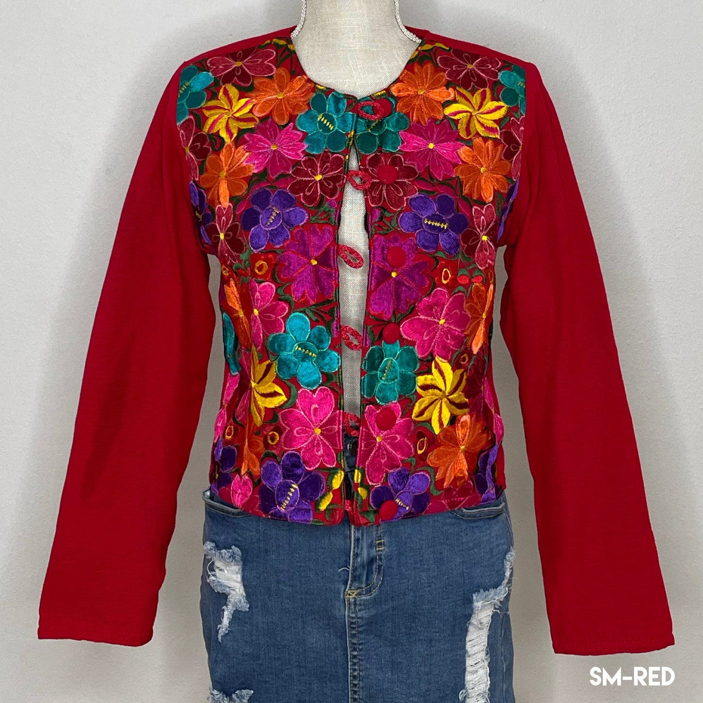 Mexican Embroidered Bolero Jacket - Zinnia