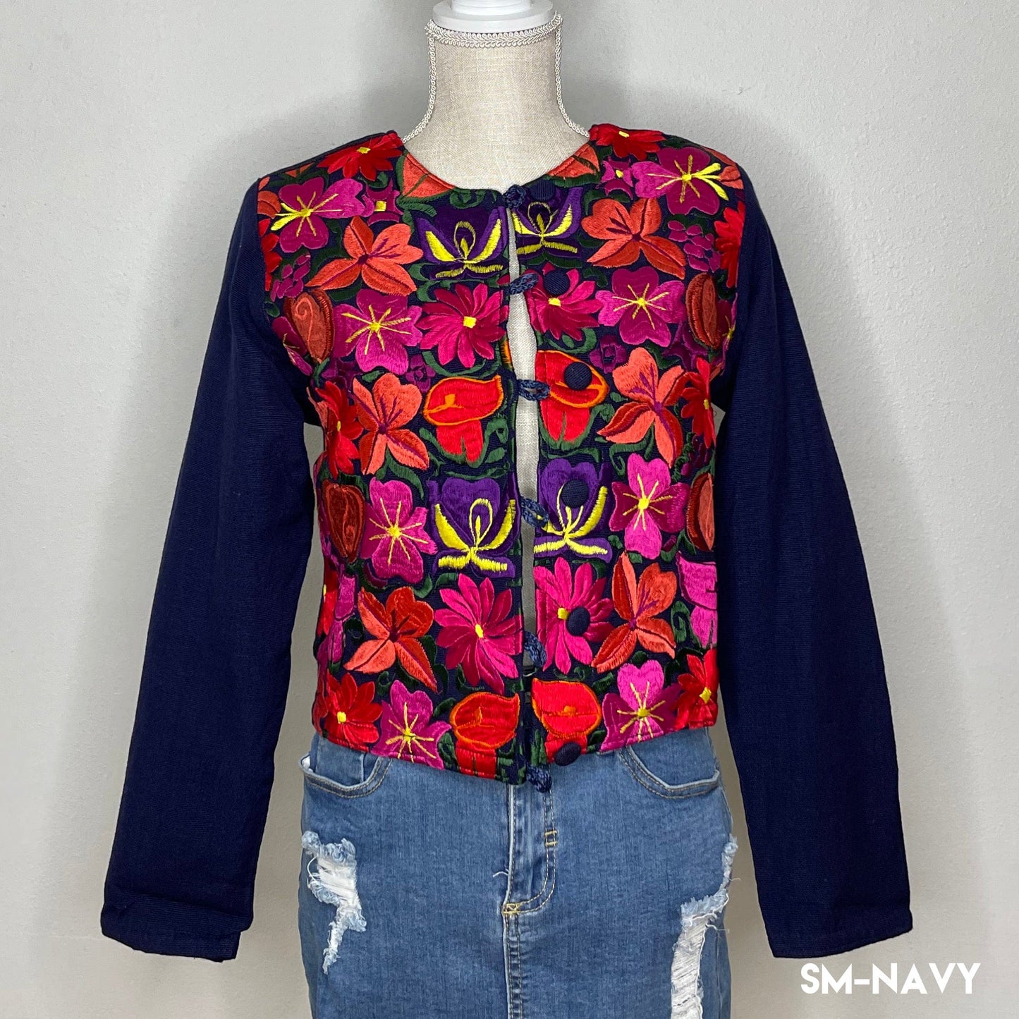 Mexican Embroidered Bolero Jacket - Zinnia