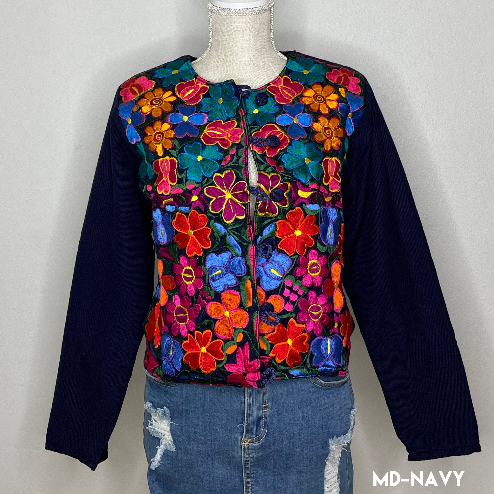 Mexican Embroidered Bolero Jacket - Zinnia