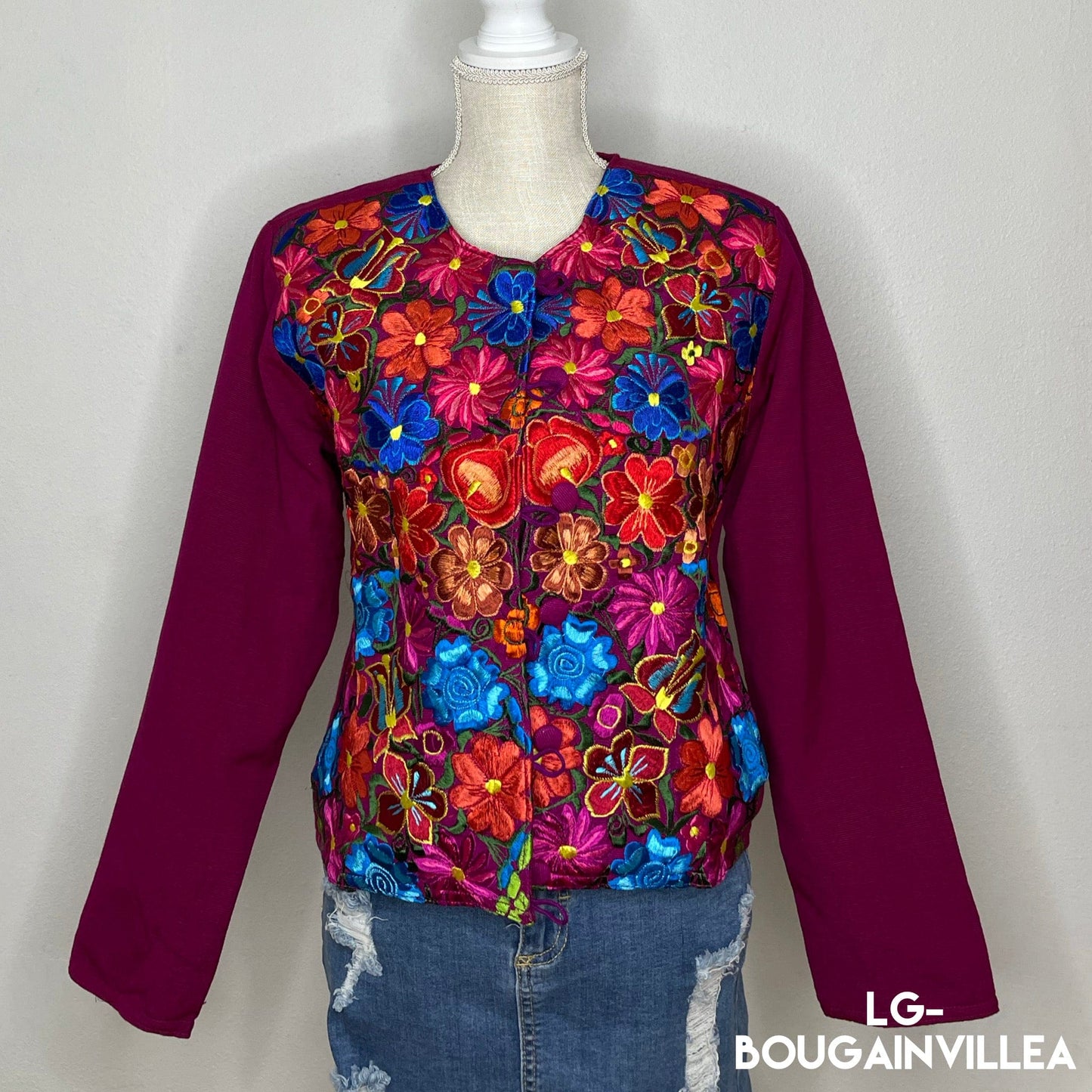 Mexican Embroidered Bolero Jacket - Zinnia