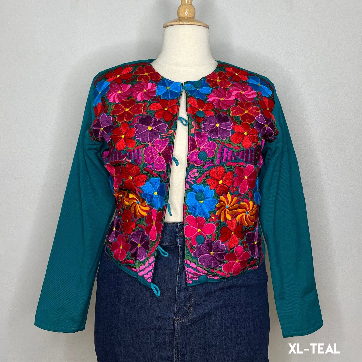 Mexican Embroidered Bolero Jacket - Zinnia