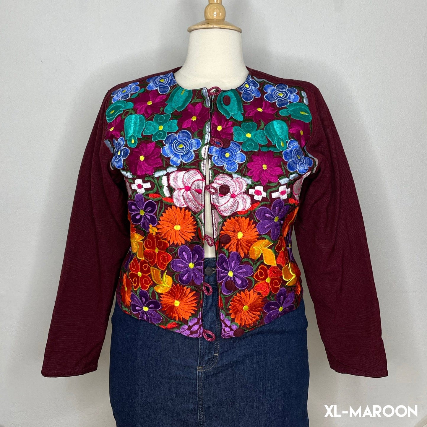 Mexican Embroidered Bolero Jacket - Zinnia