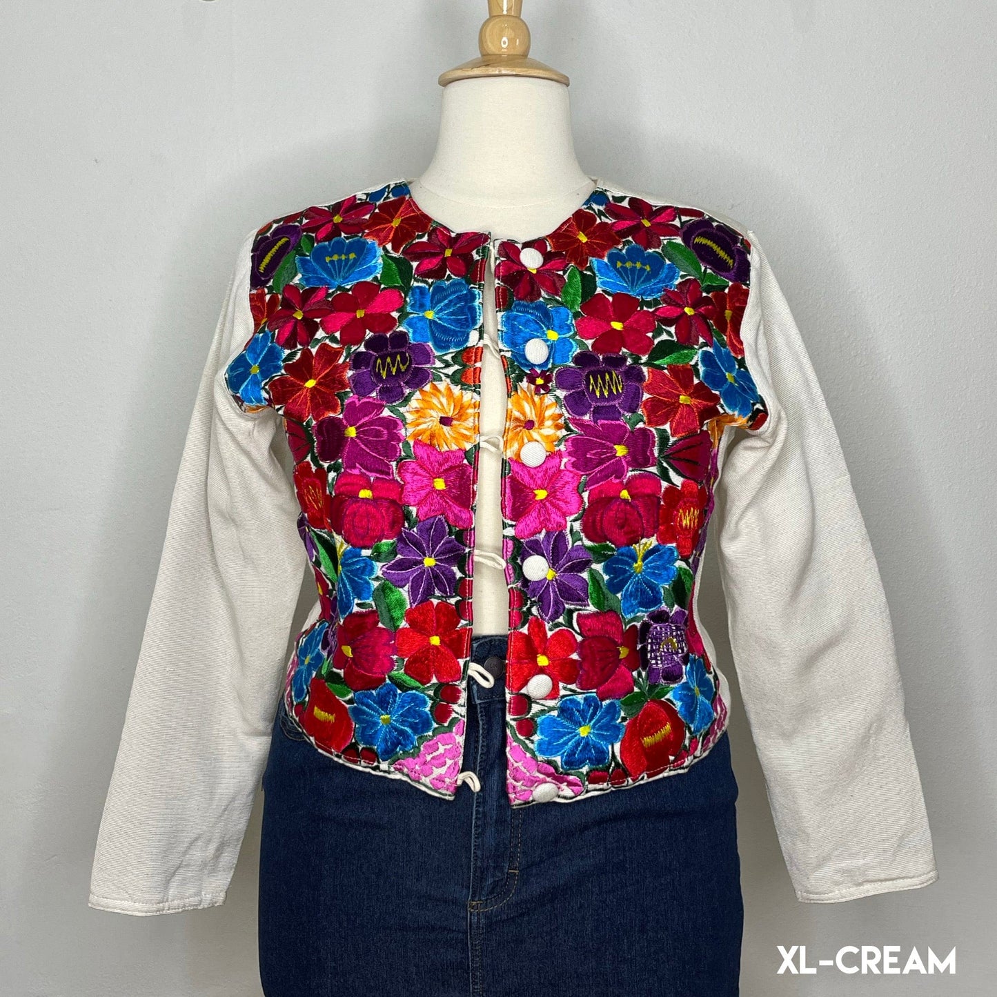 Mexican Embroidered Bolero Jacket - Zinnia