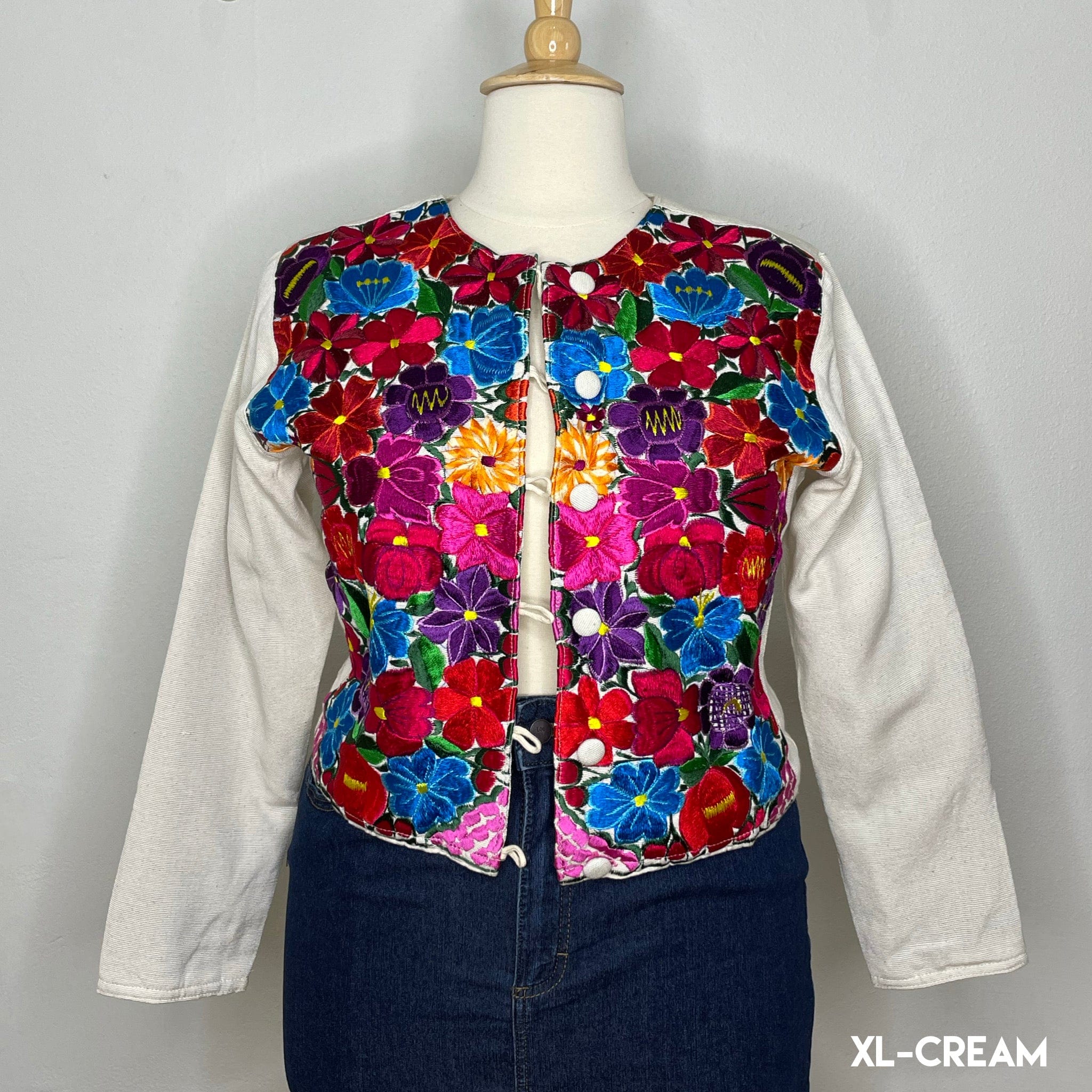 Mexican Embroidered Bolero Jacket - Zinnia