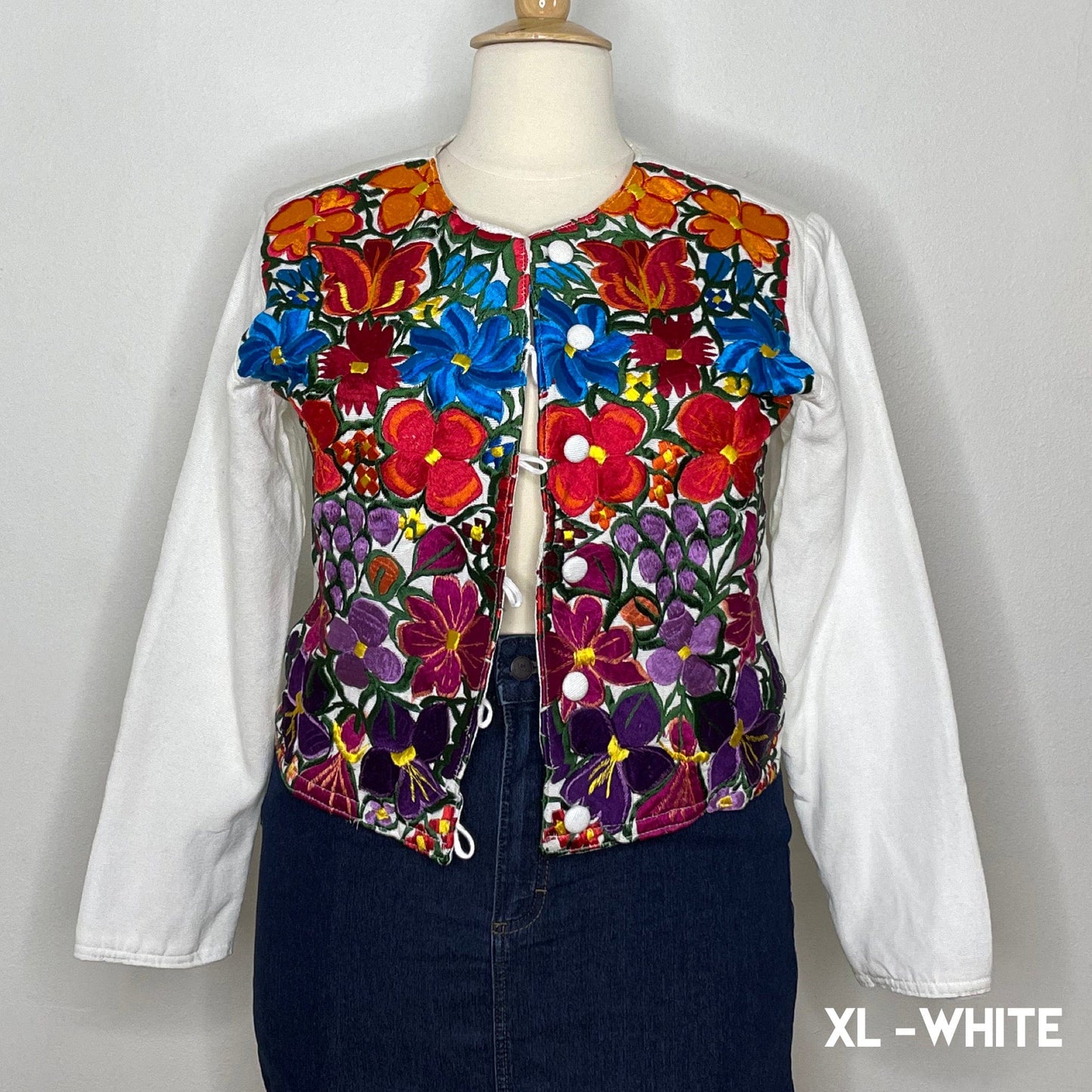 Mexican Embroidered Bolero Jacket - Zinnia