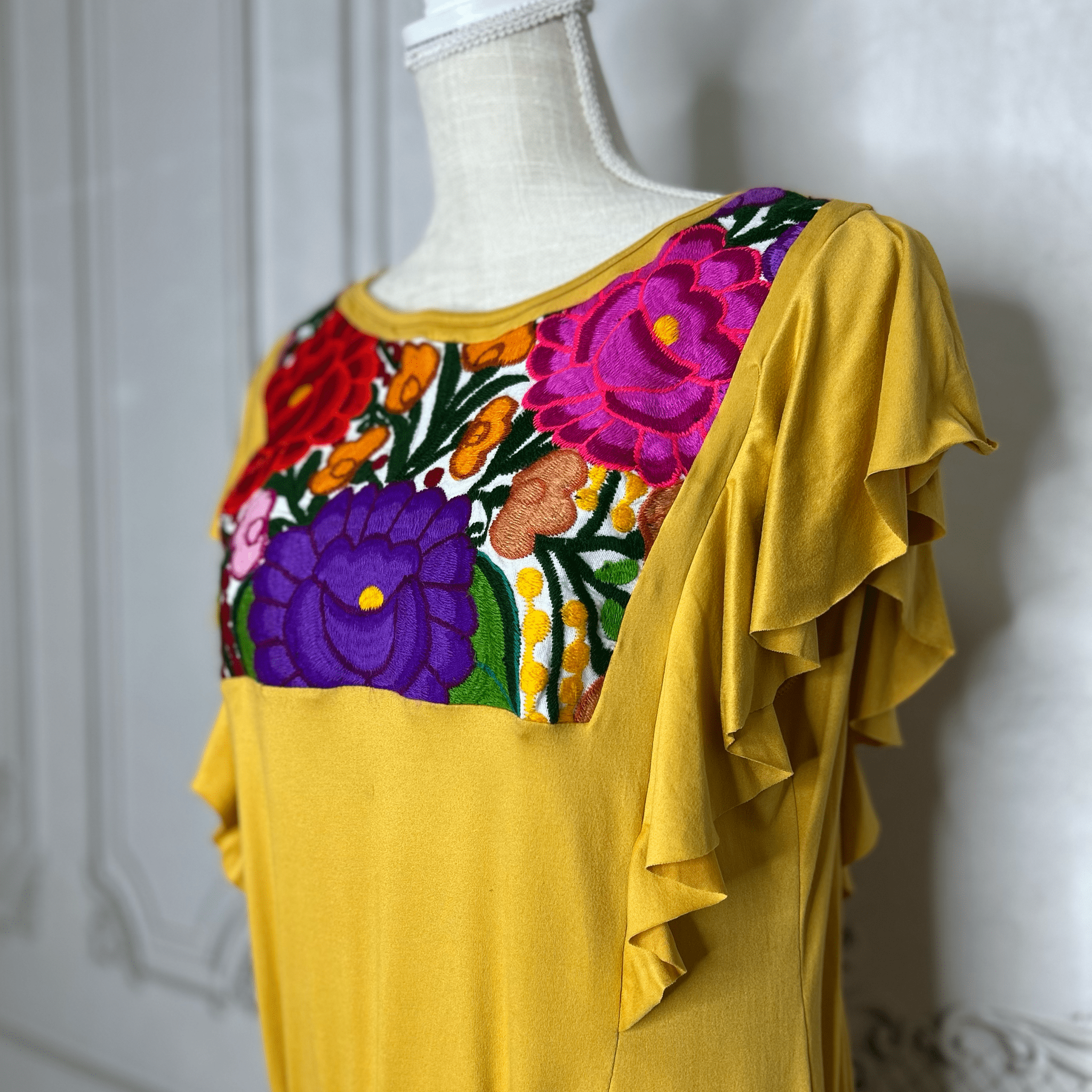 Mexican Embroidered Butterfly Sleeve Jumpsuit Mexican Embroidered Butterfly Sleeve Jumpsuit