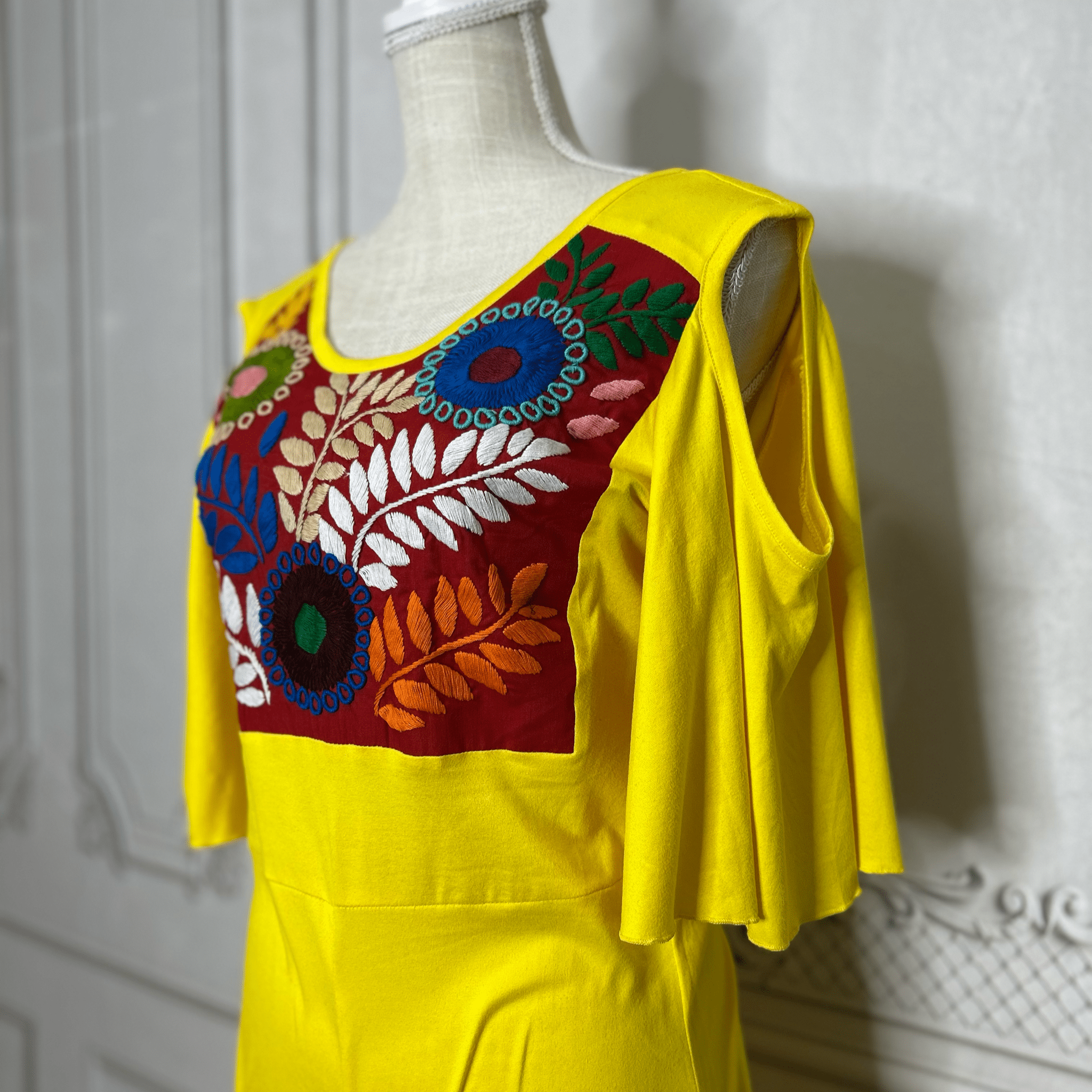 Mexican Embroidered Cold Shoulder Jumpsuit Mexican Embroidered Cold Shoulder Jumpsuit