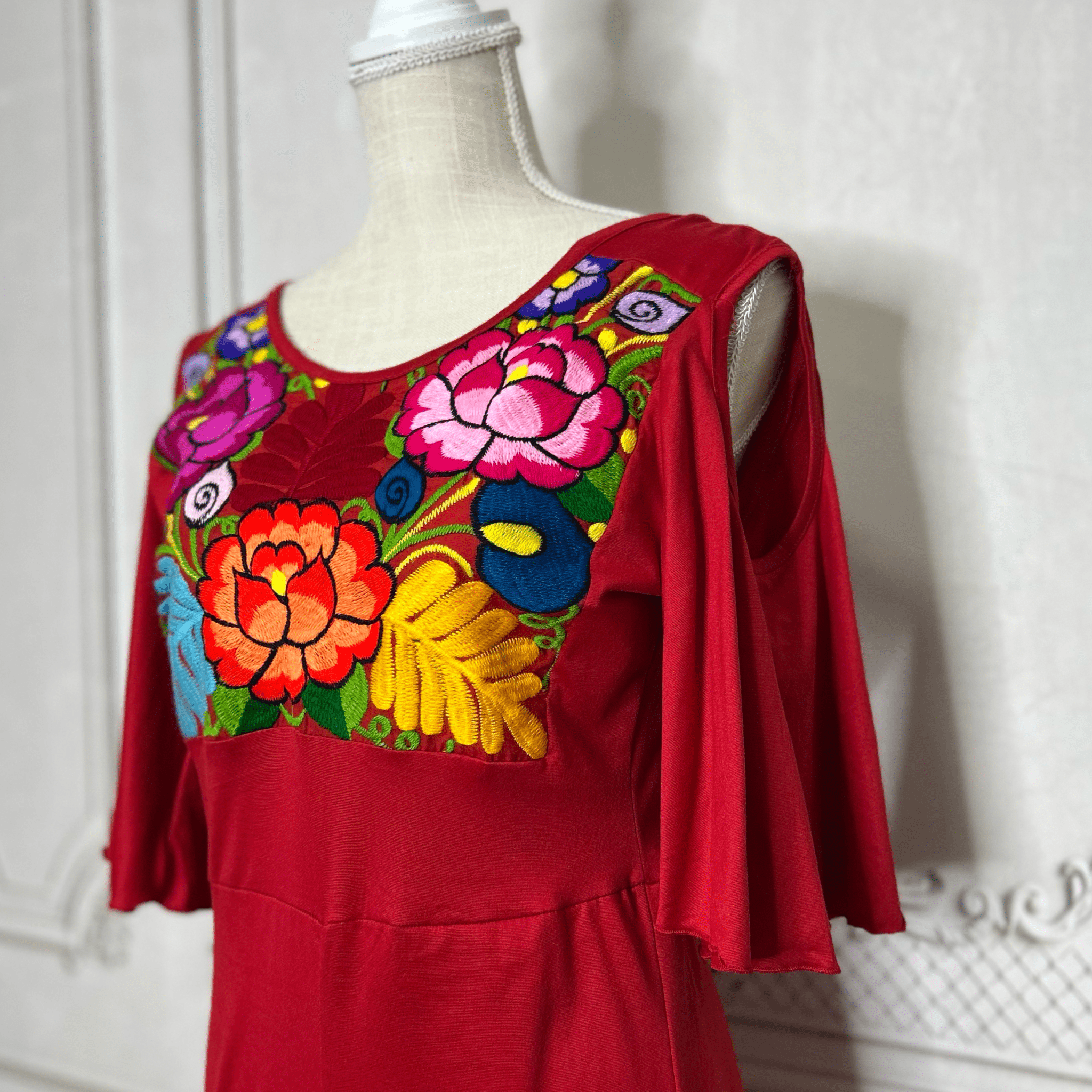 Mexican Embroidered Cold Shoulder Jumpsuit Mexican Embroidered Cold Shoulder Jumpsuit