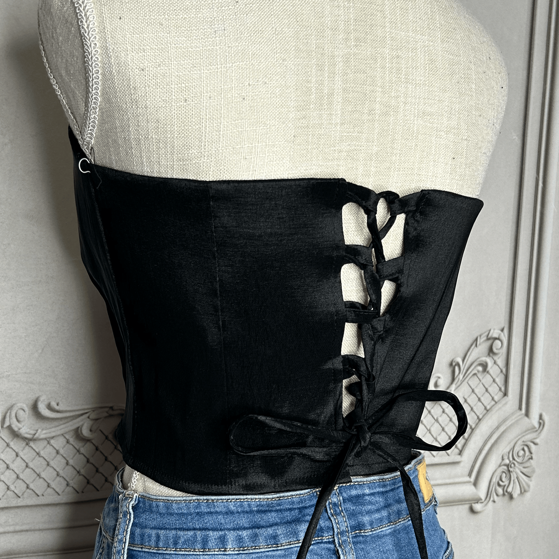 Mexican Embroidered Corset - Cropped Cross Stitch