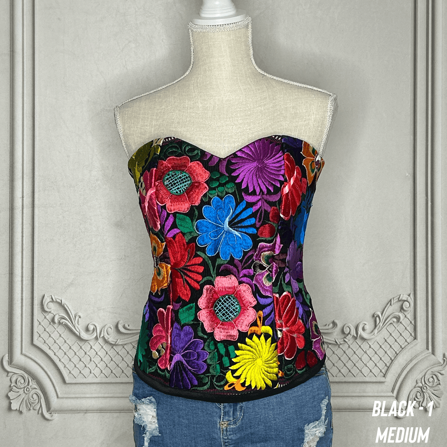 Mexican Embroidered Corset Zinnia