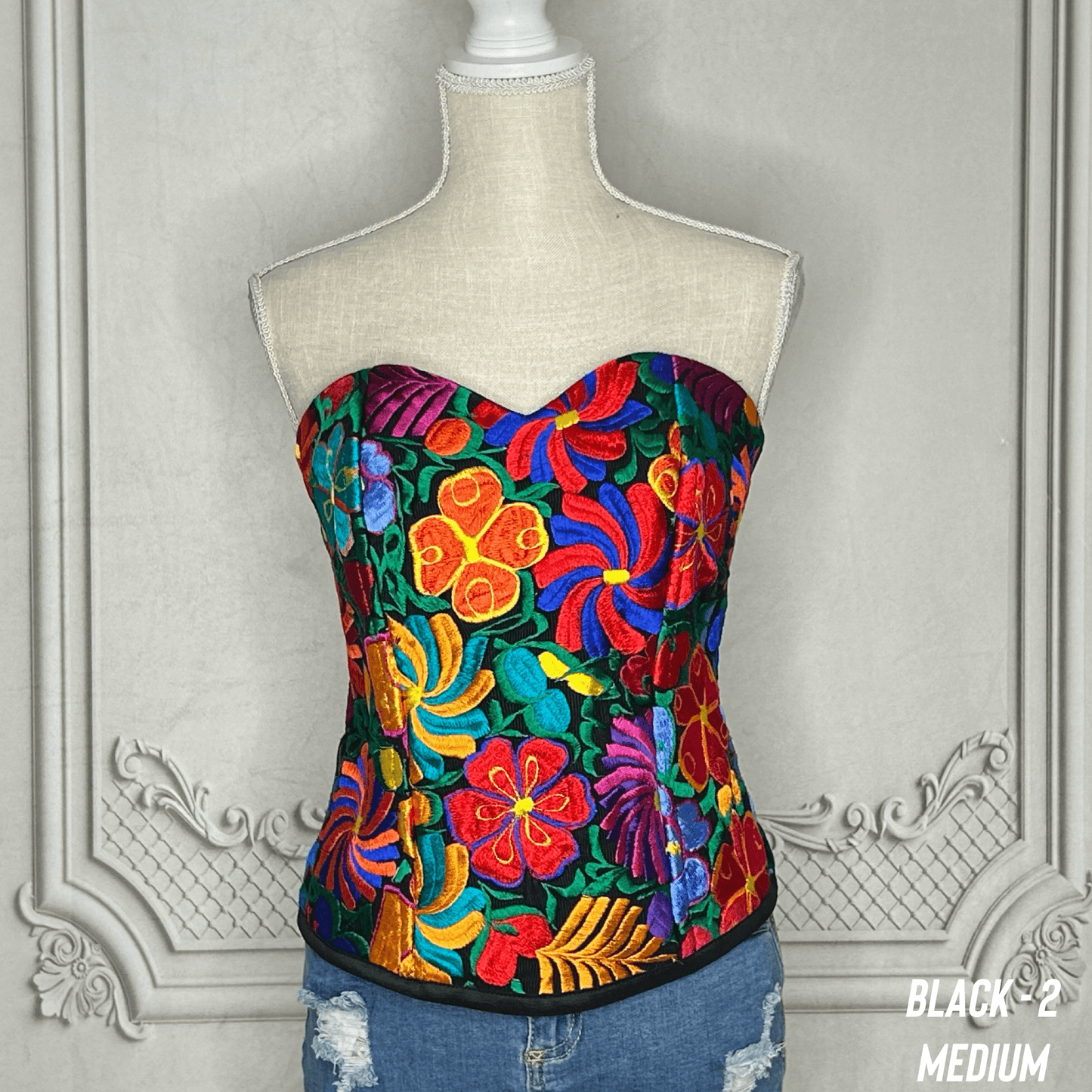 Mexican Embroidered Corset Zinnia