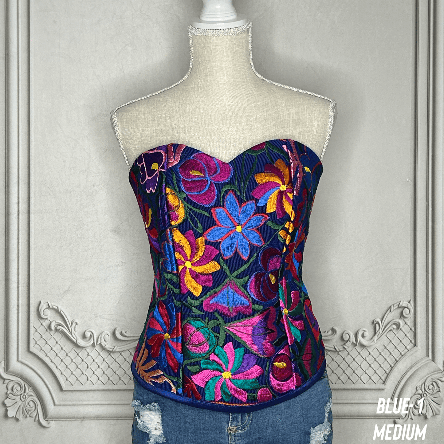 Mexican Embroidered Corset Zinnia