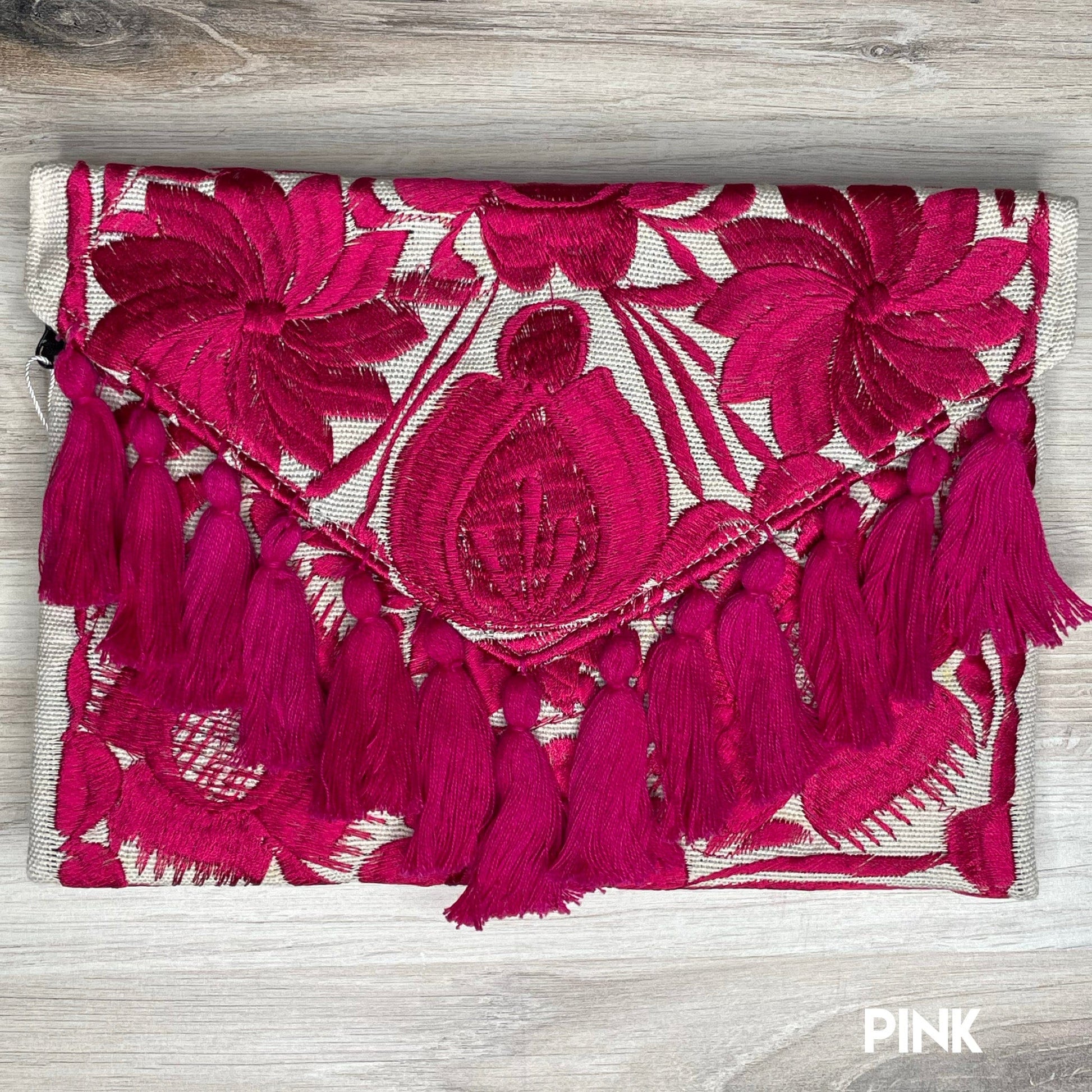 Mexican Embroidered Crossbody Clutch - Zinnia