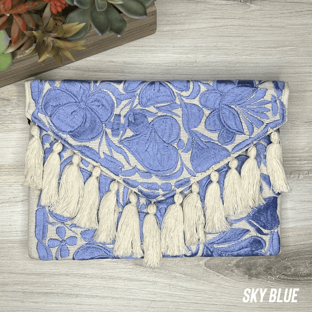 Mexican Embroidered Crossbody Clutch - Zinnia Mexican Embroidered Crossbody Clutch - Zinnia