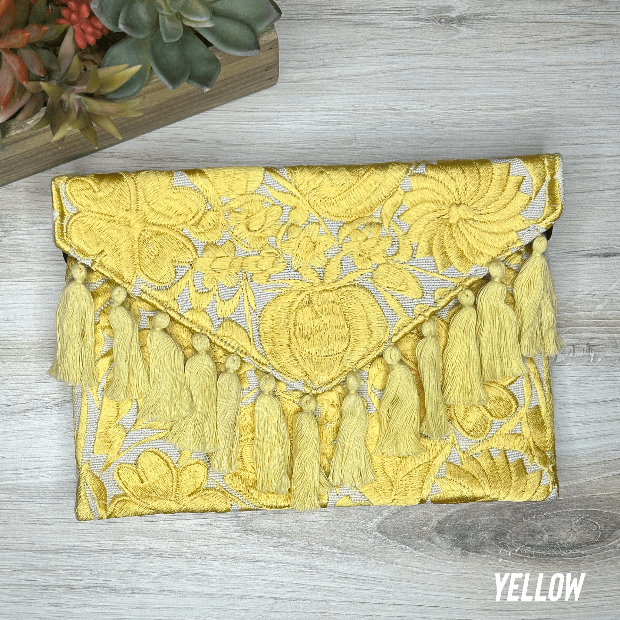 Mexican Embroidered Crossbody Clutch - Zinnia Mexican Embroidered Crossbody Clutch - Zinnia