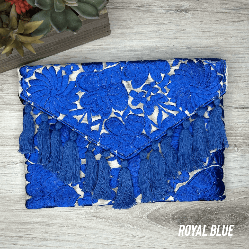 Mexican Embroidered Crossbody Clutch - Zinnia Mexican Embroidered Crossbody Clutch - Zinnia