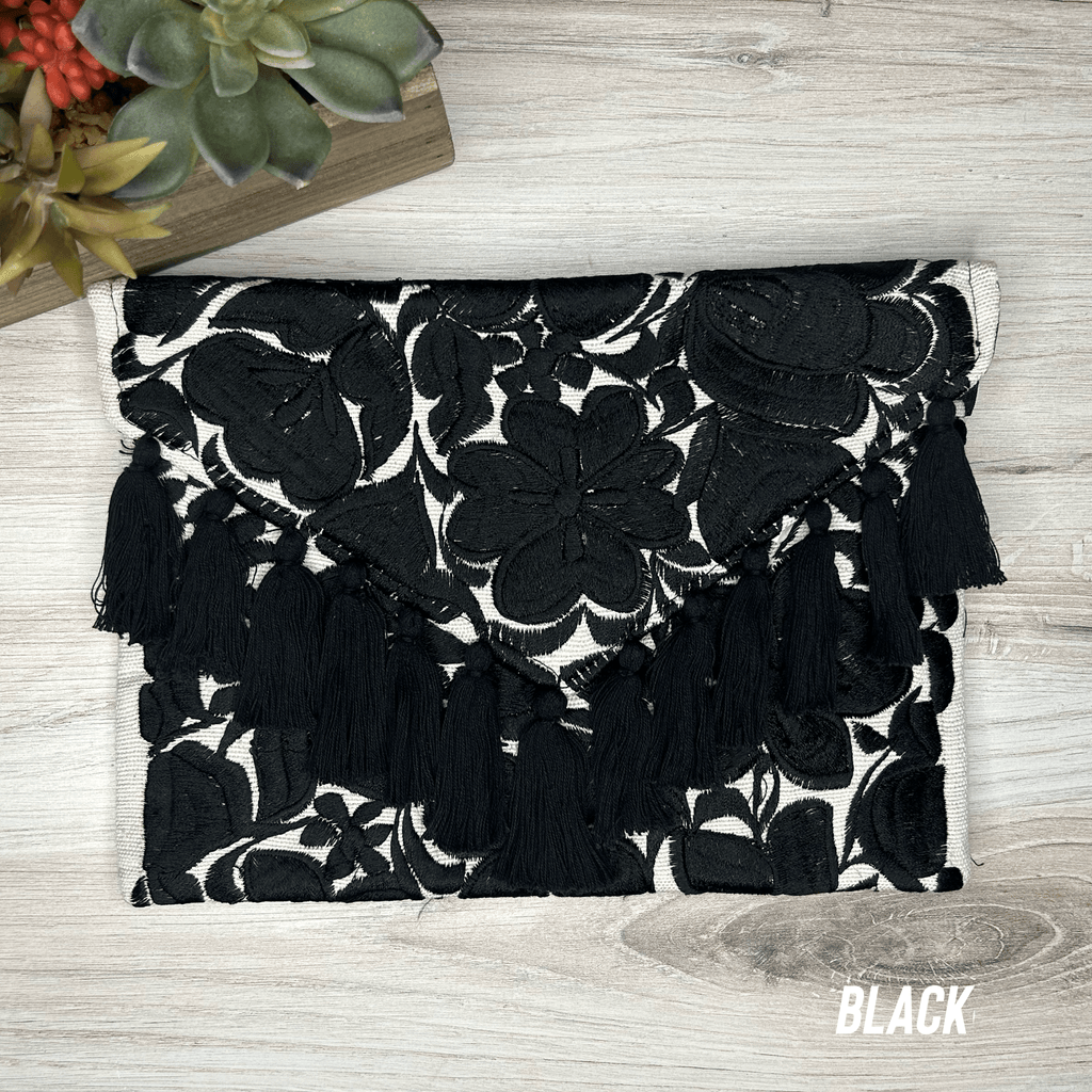 Mexican Embroidered Crossbody Clutch - Zinnia Mexican Embroidered Crossbody Clutch - Zinnia