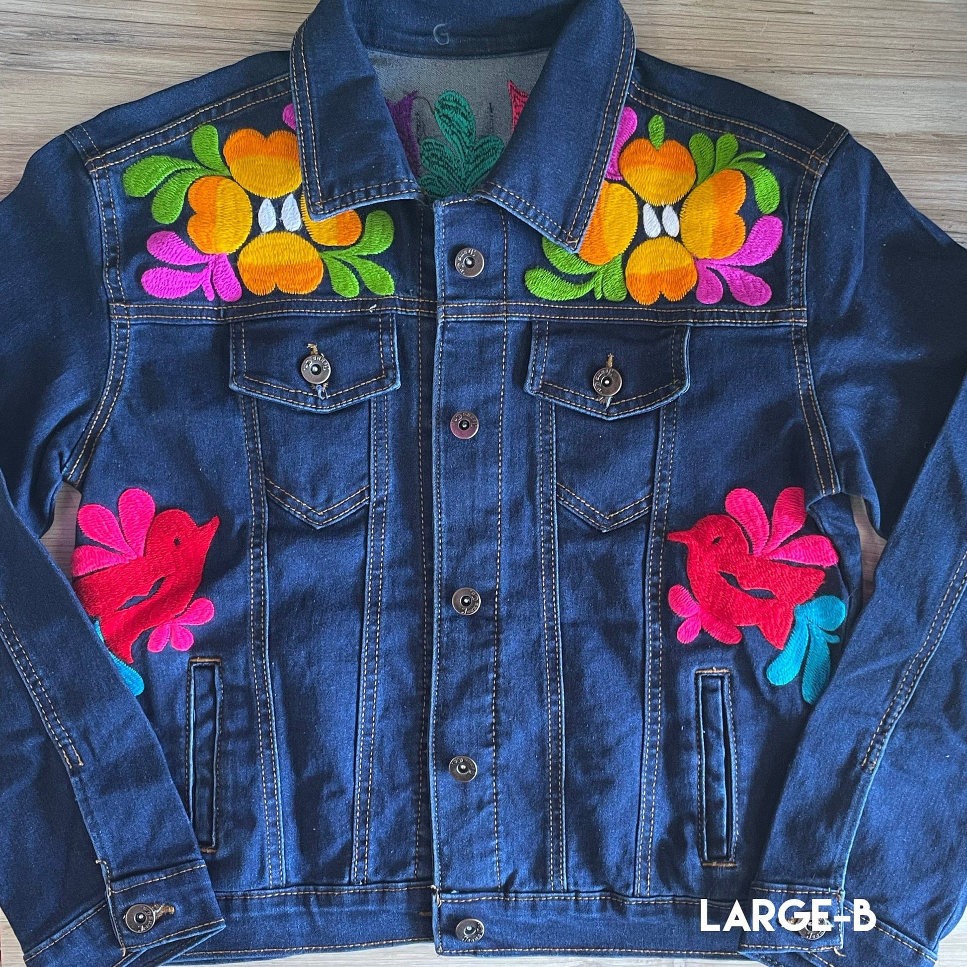 Mexican Embroidered Denim Jacket - Jalapa