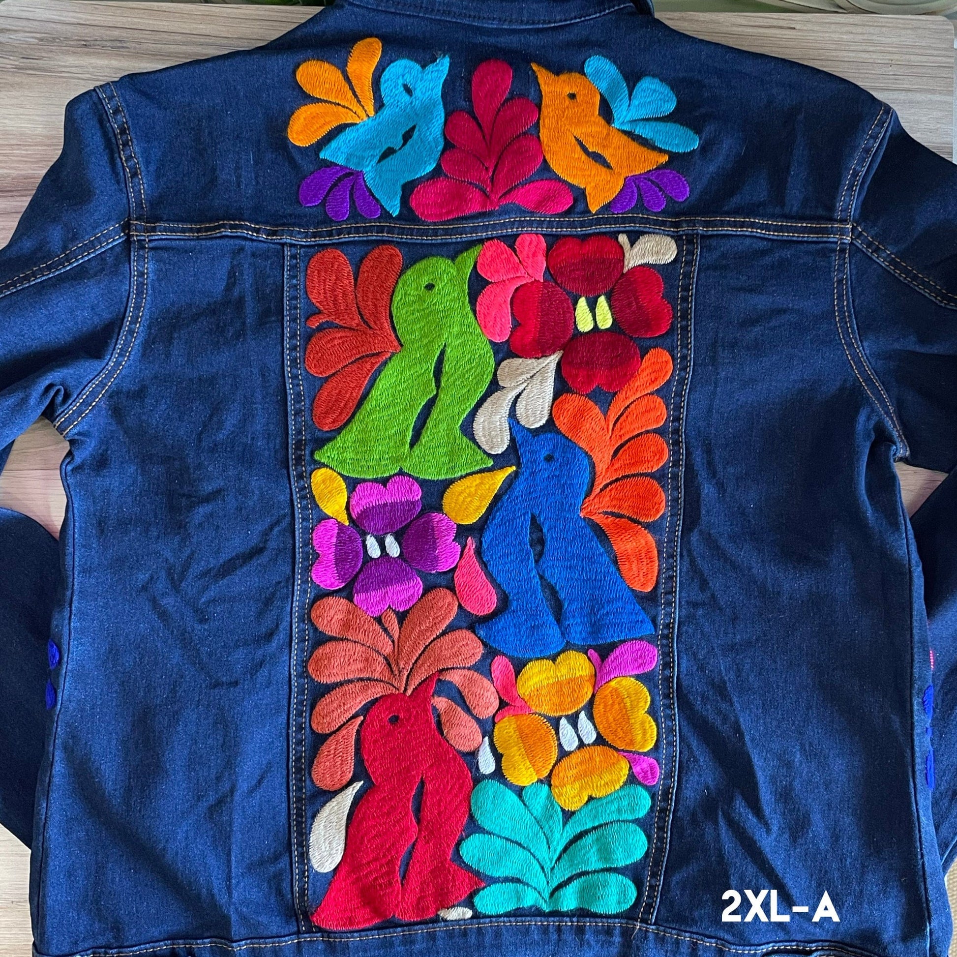 Mexican Embroidered Denim Jacket - Jalapa