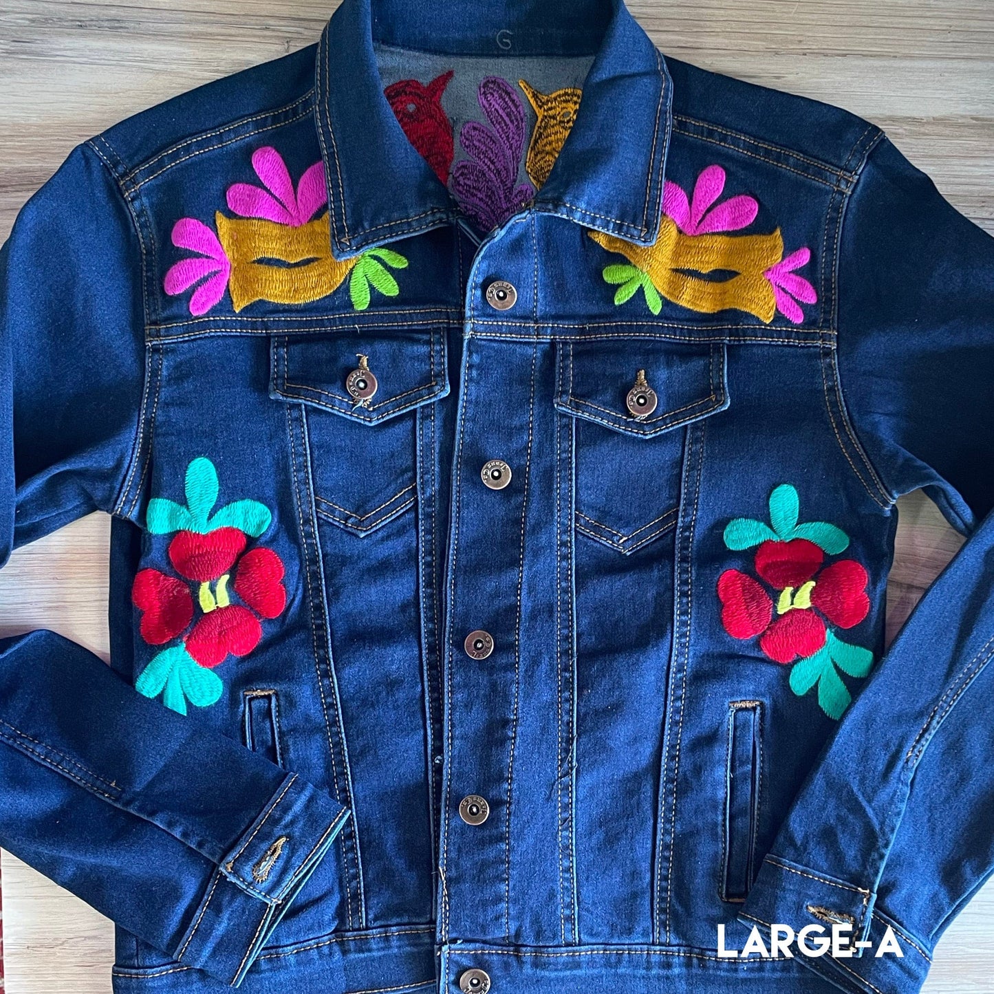 Mexican Embroidered Denim Jacket - Jalapa