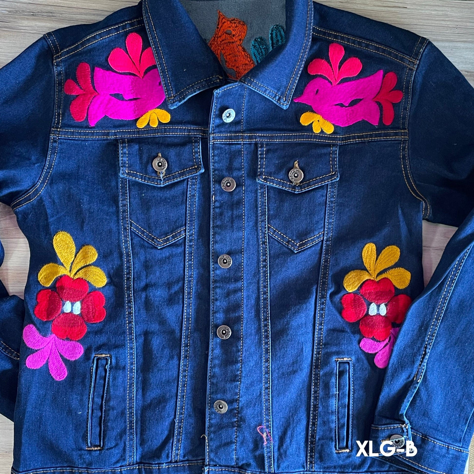 Mexican Embroidered Denim Jacket - Jalapa