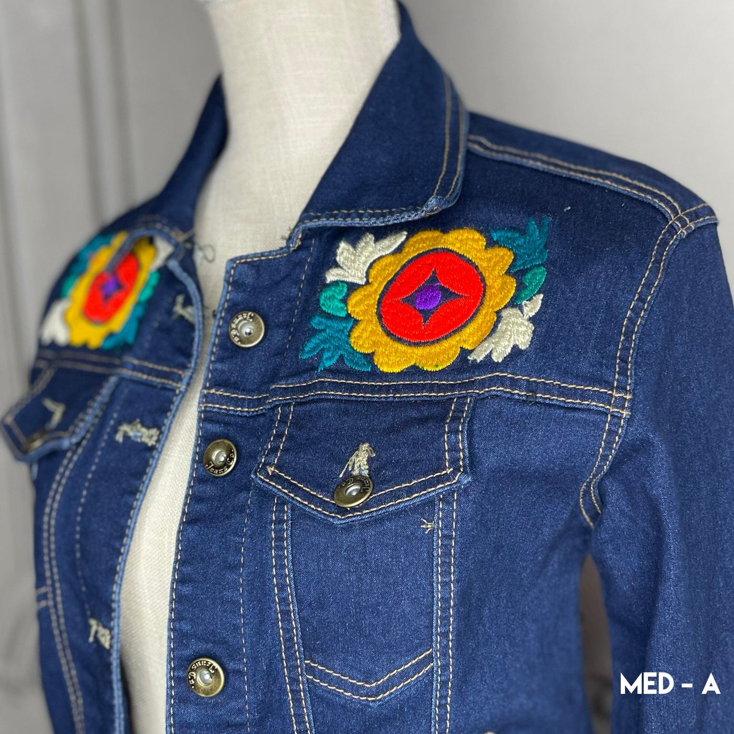 Mexican Embroidered Denim Jacket - Jalapa