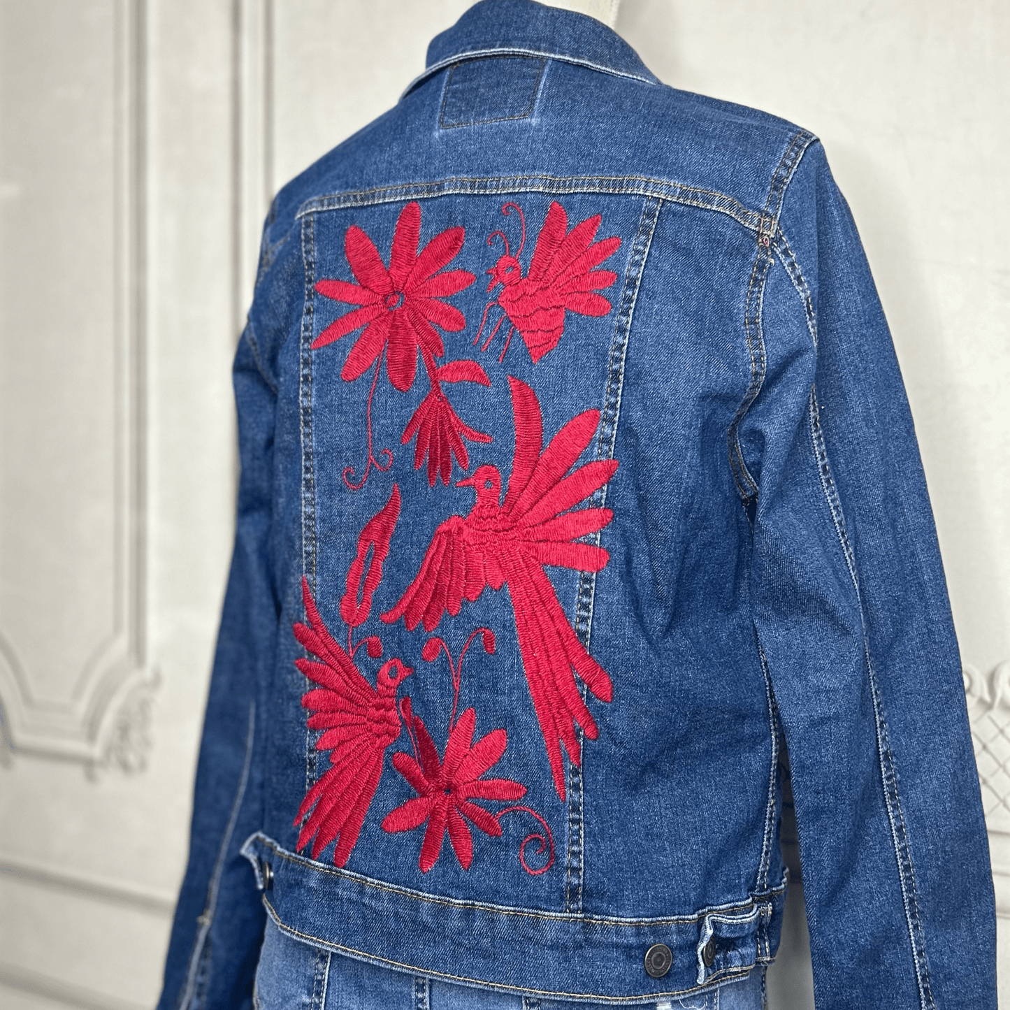 Mexican Embroidered Denim Jacket - Otomi Mexican Embroidered Denim Jacket - Otomi