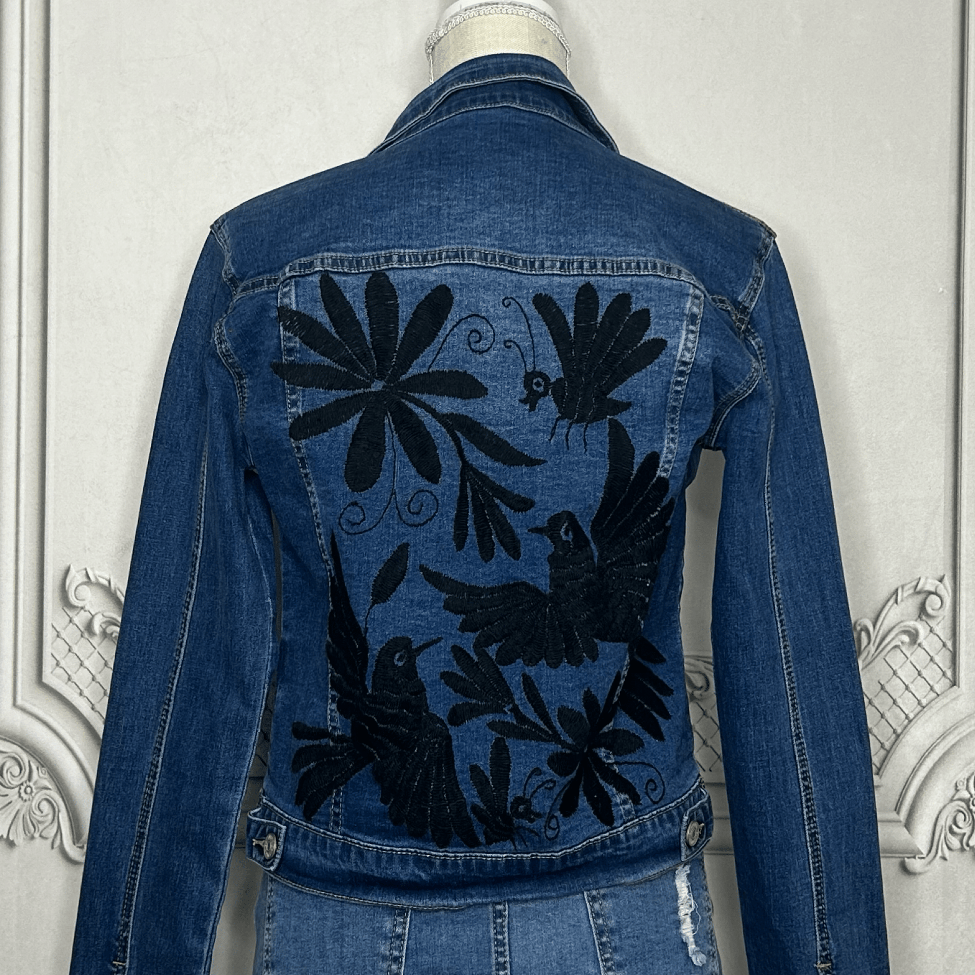 Mexican Embroidered Denim Jacket - Otomi – Camelia Mexican Boutique