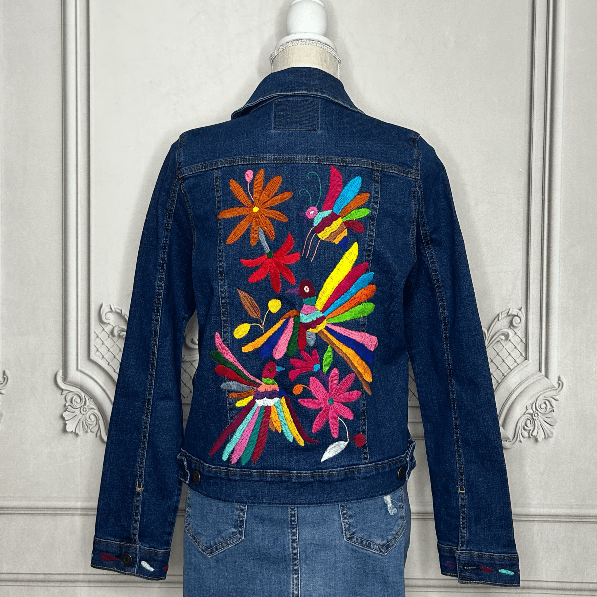 Mexican Embroidered Denim Jacket - Otomi Mexican Embroidered Denim Jacket - Otomi