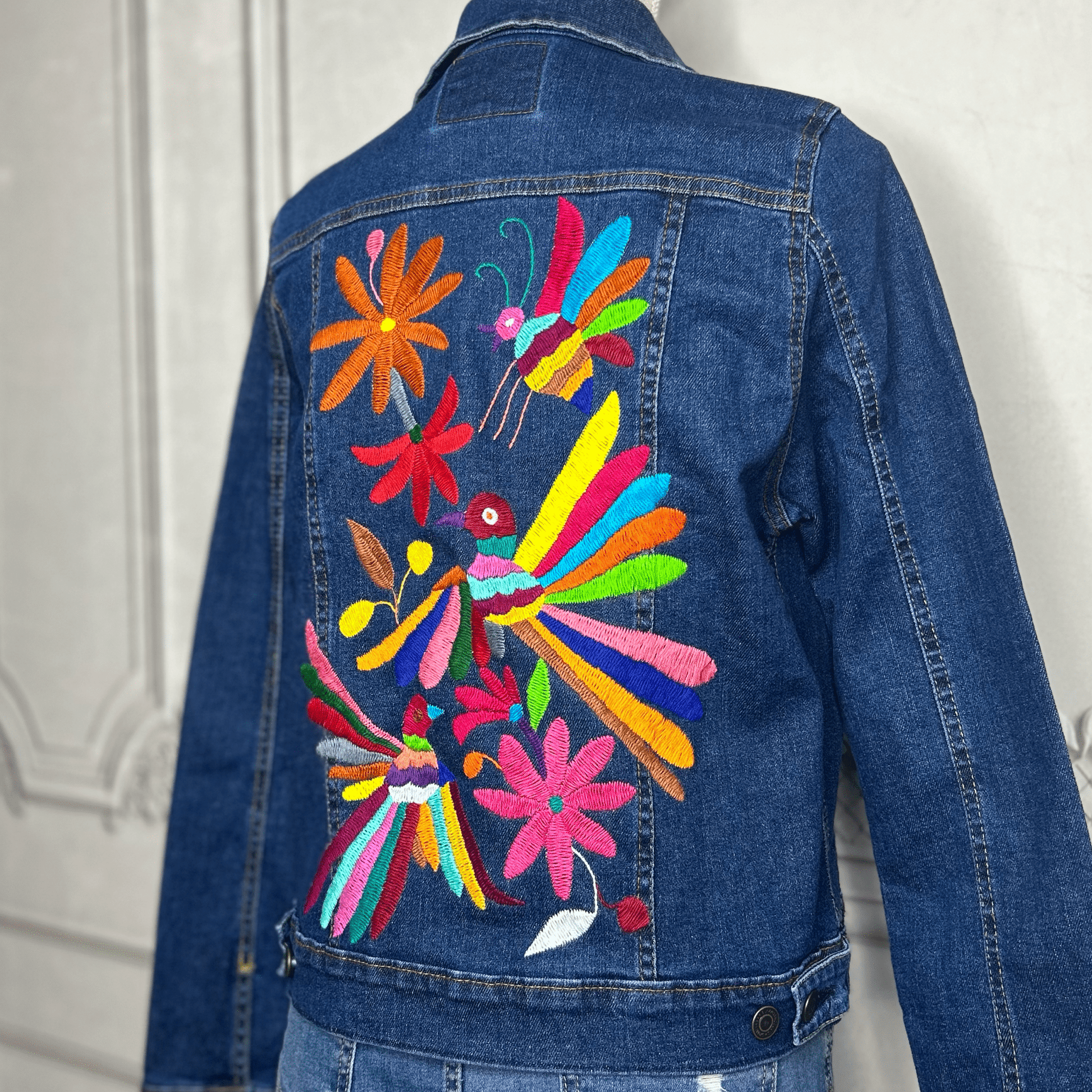 Mexican Embroidered Denim Jacket - Otomi Mexican Embroidered Denim Jacket - Otomi