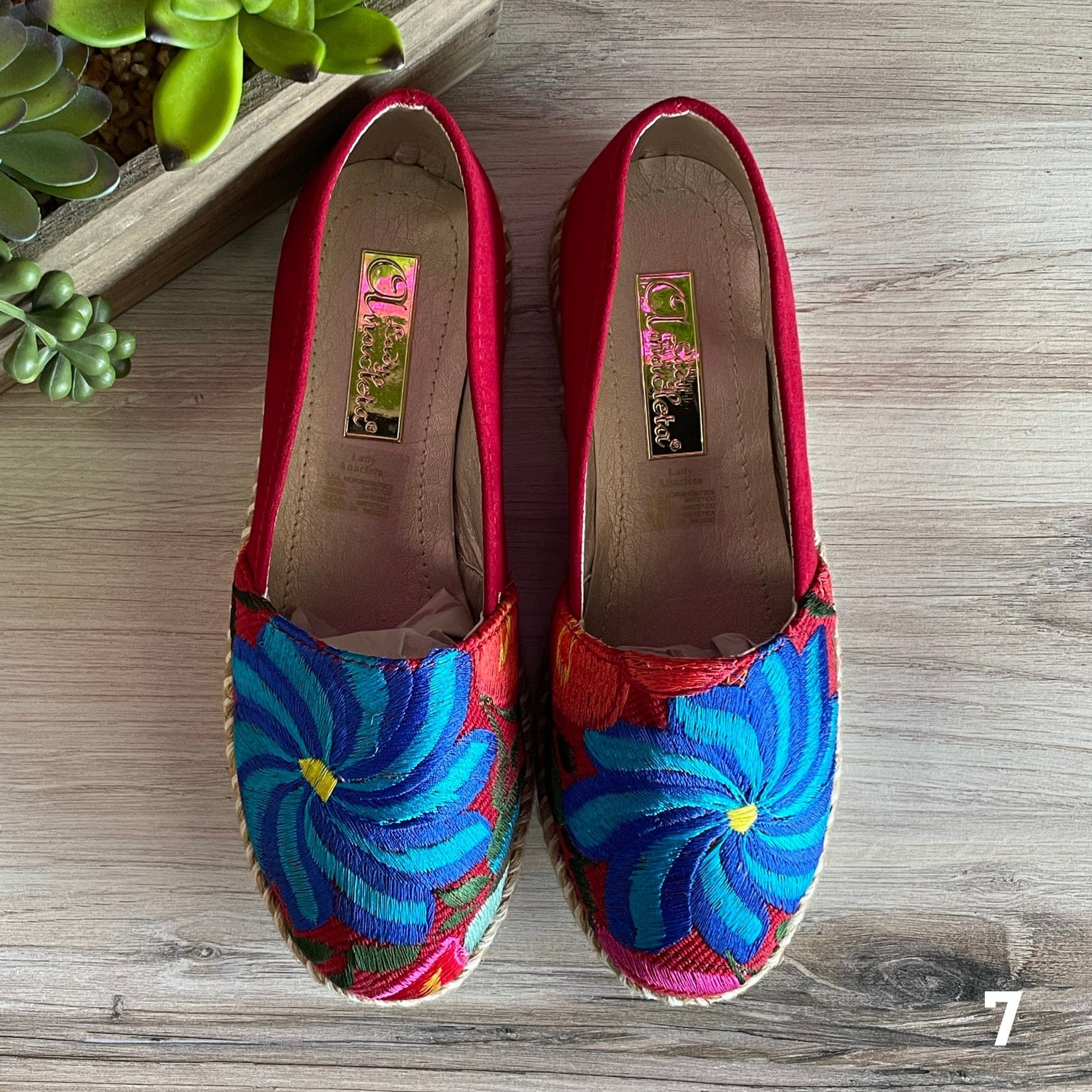 Mexican Embroidered Espadrille Shoes Zinnia