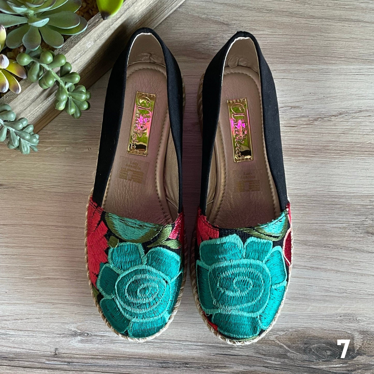 Mexican Embroidered Espadrille Shoes Zinnia