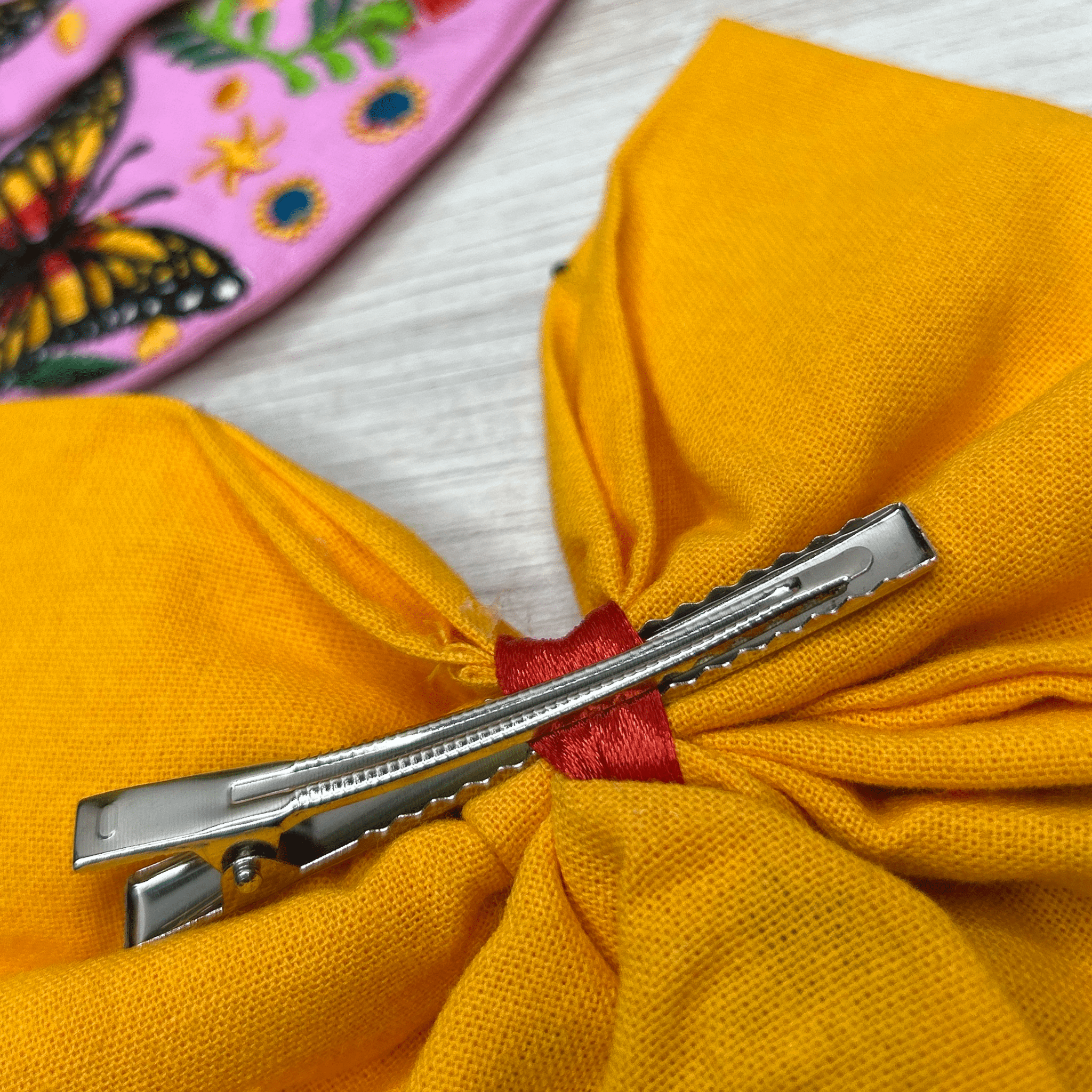 Mexican Embroidered Hair Bow - Butterfly Mexican Embroidered Hair Bow - Butterfly