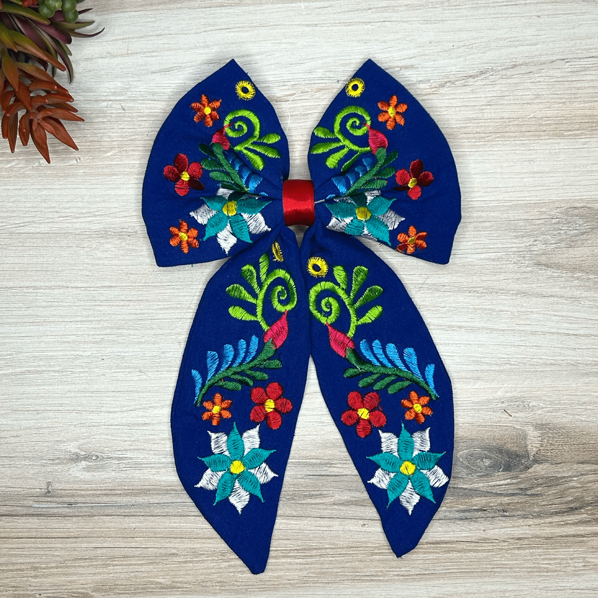 Mexican Embroidered Hair Bow - Daisy Mexican Embroidered Hair Bow - Daisy