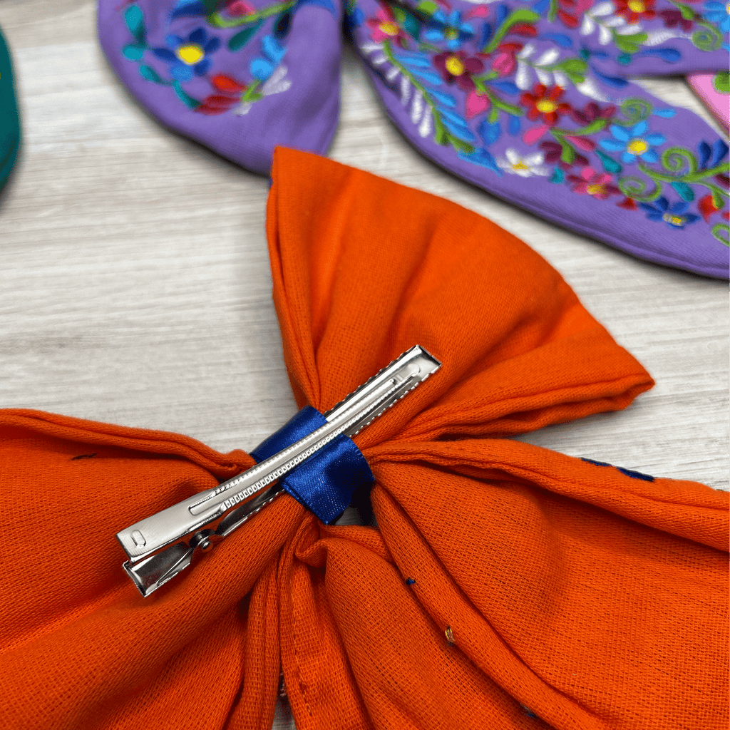 Mexican Embroidered Hair Bow - Daisy Mexican Embroidered Hair Bow - Daisy