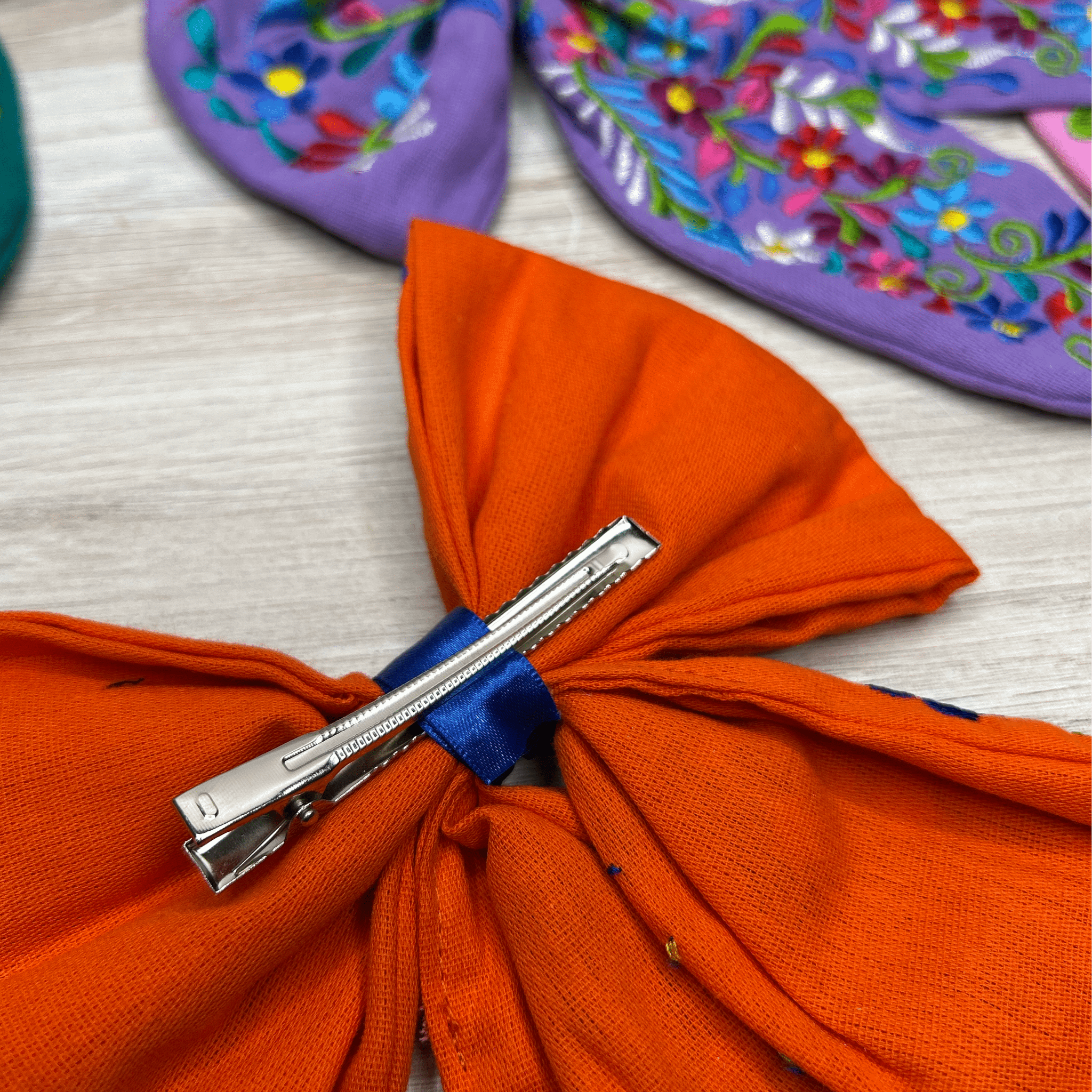 Mexican Embroidered Hair Bow - Daisy Mexican Embroidered Hair Bow - Daisy