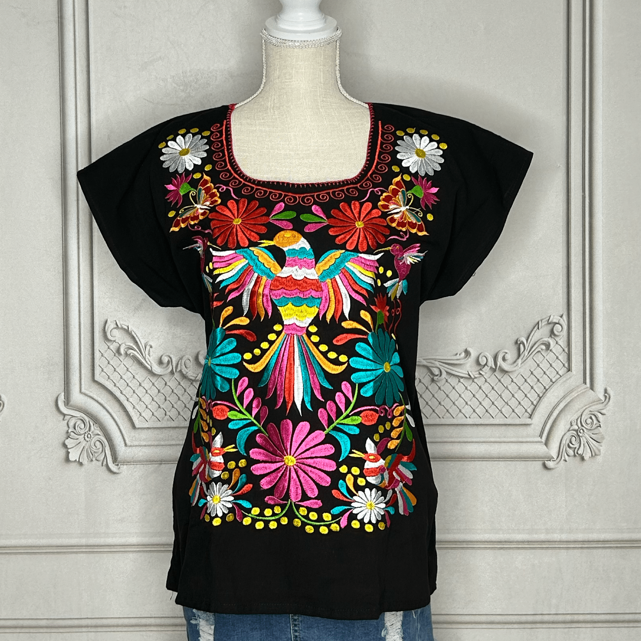Mexican Embroidered Hummingbird Tunic Mexican Embroidered Hummingbird Tunic