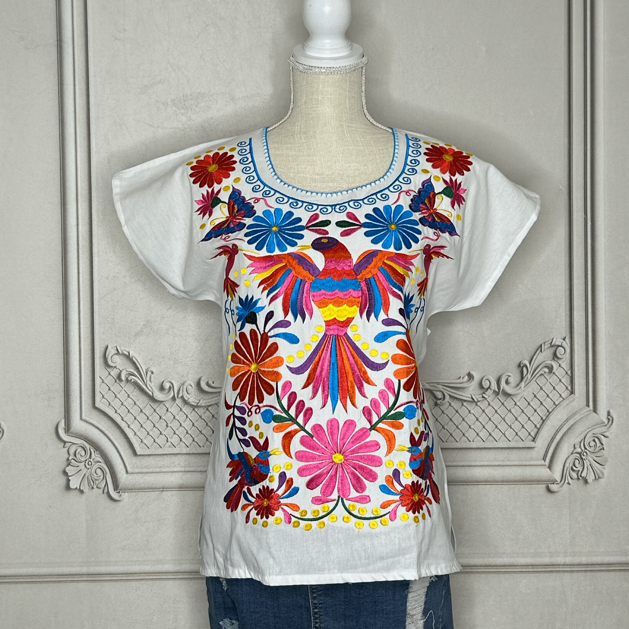 Mexican Embroidered Hummingbird Tunic Mexican Embroidered Hummingbird Tunic