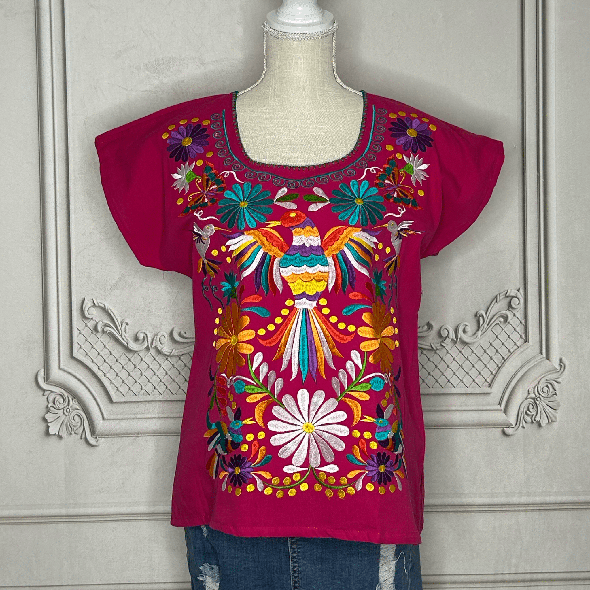 Mexican Embroidered Hummingbird Tunic Mexican Embroidered Hummingbird Tunic