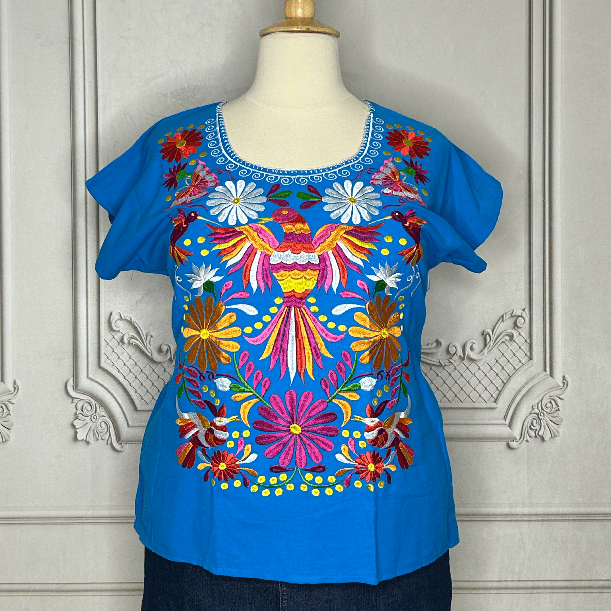 Mexican Embroidered Hummingbird Tunic Mexican Embroidered Hummingbird Tunic