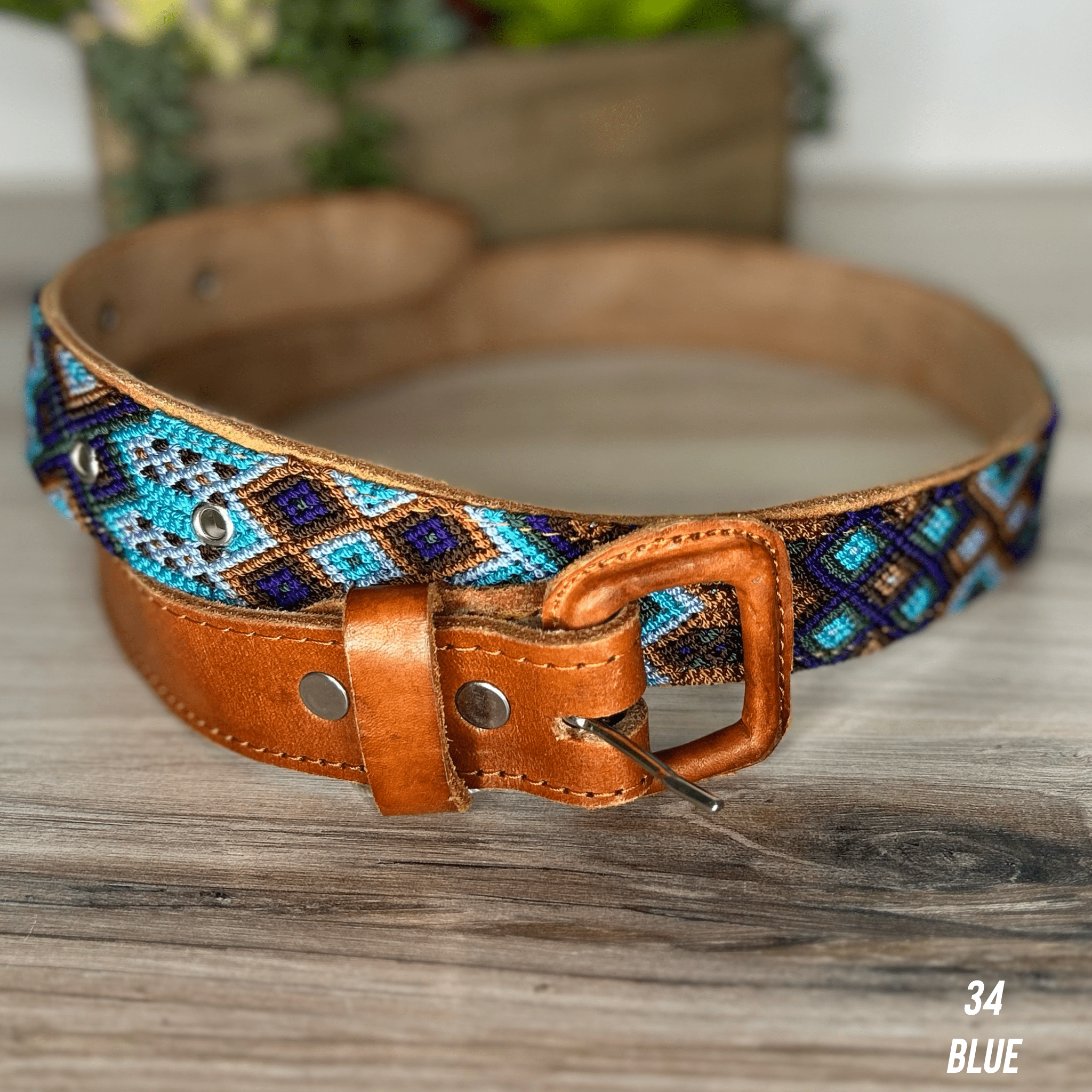 Mexican Embroidered Leather Belt