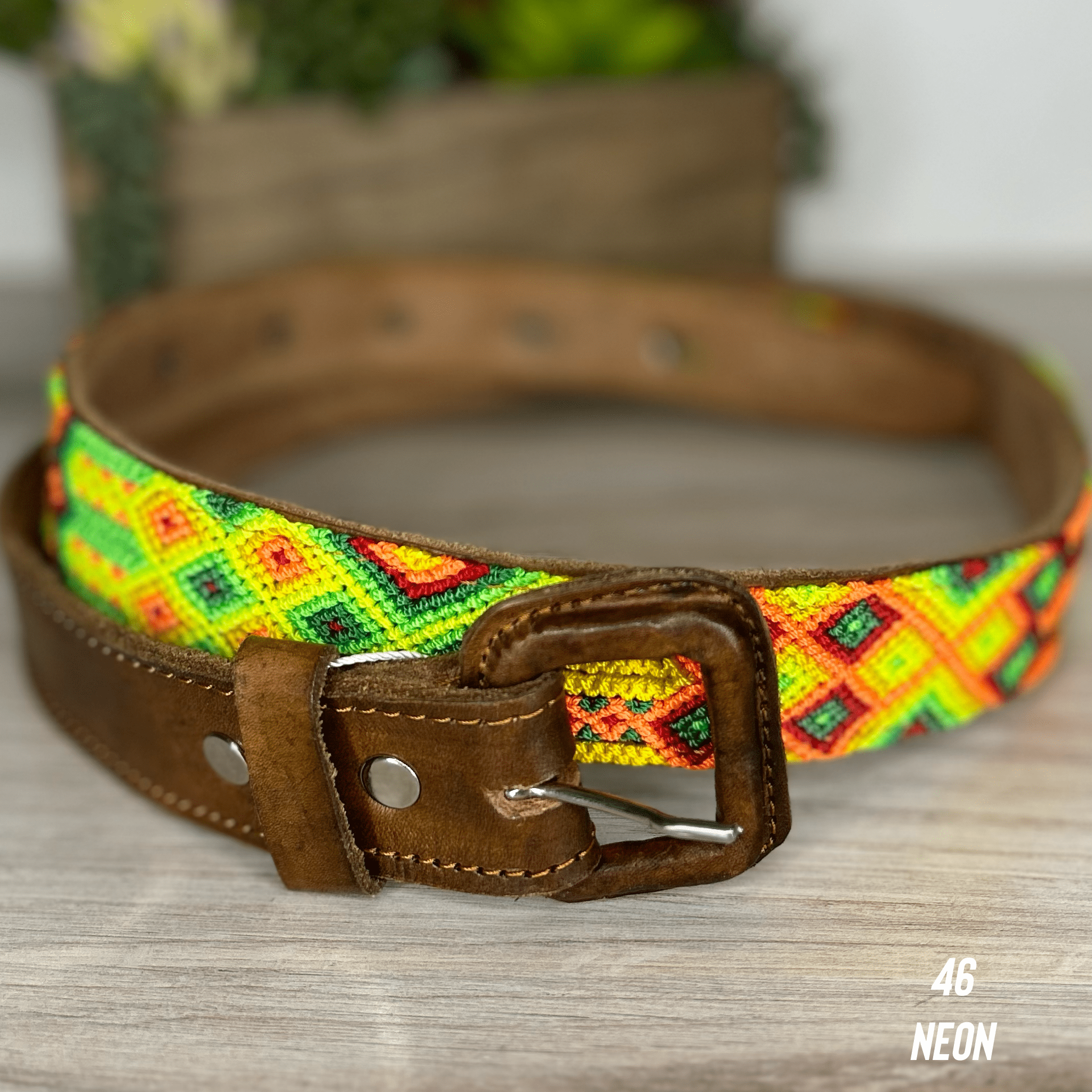 Mexican Embroidered Leather Belt