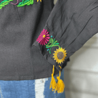 Mexican Embroidered Long Sleeve Sunflower Tunic Mexican Embroidered Long Sleeve Sunflower Tunic