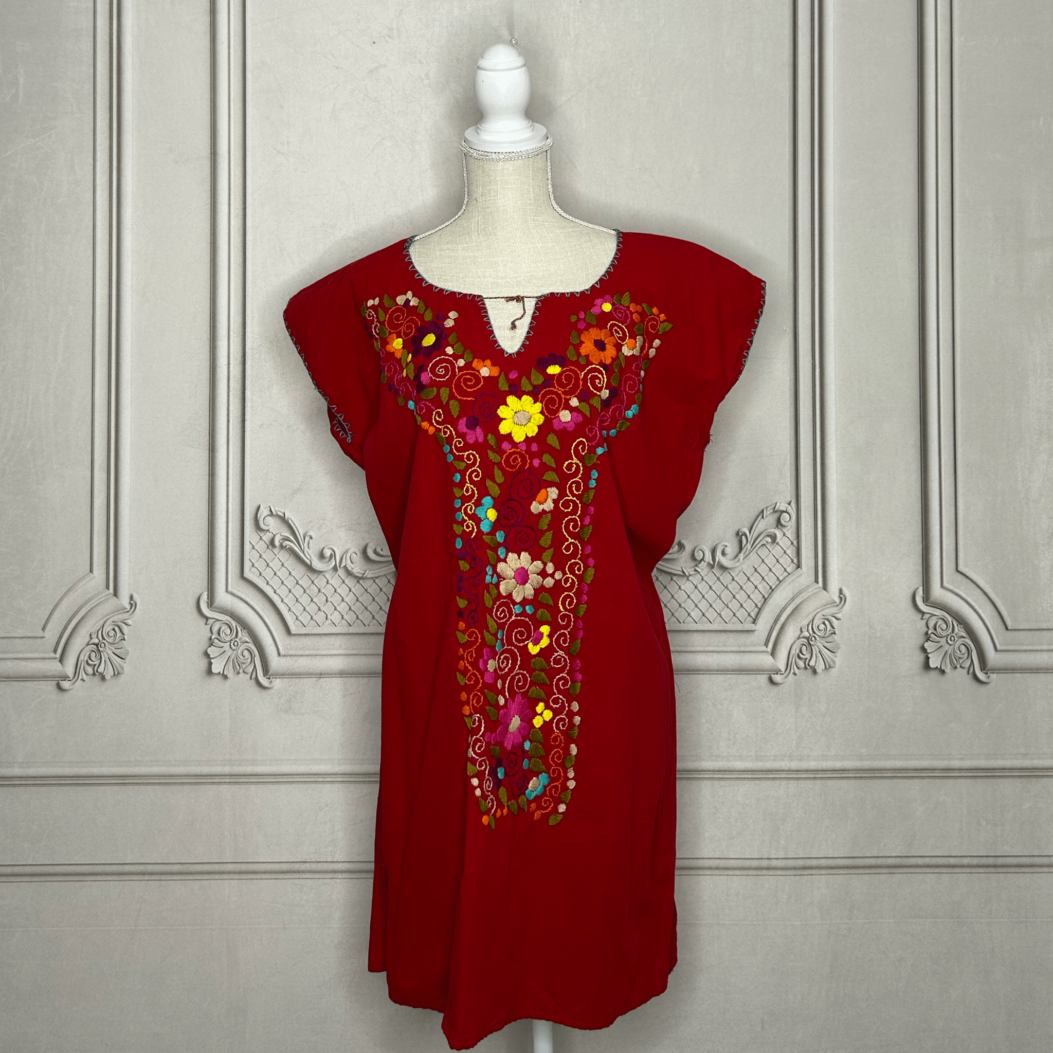 Mexican embroidered Mini Dress - Rosie Mexican embroidered Mini Dress - Rosie