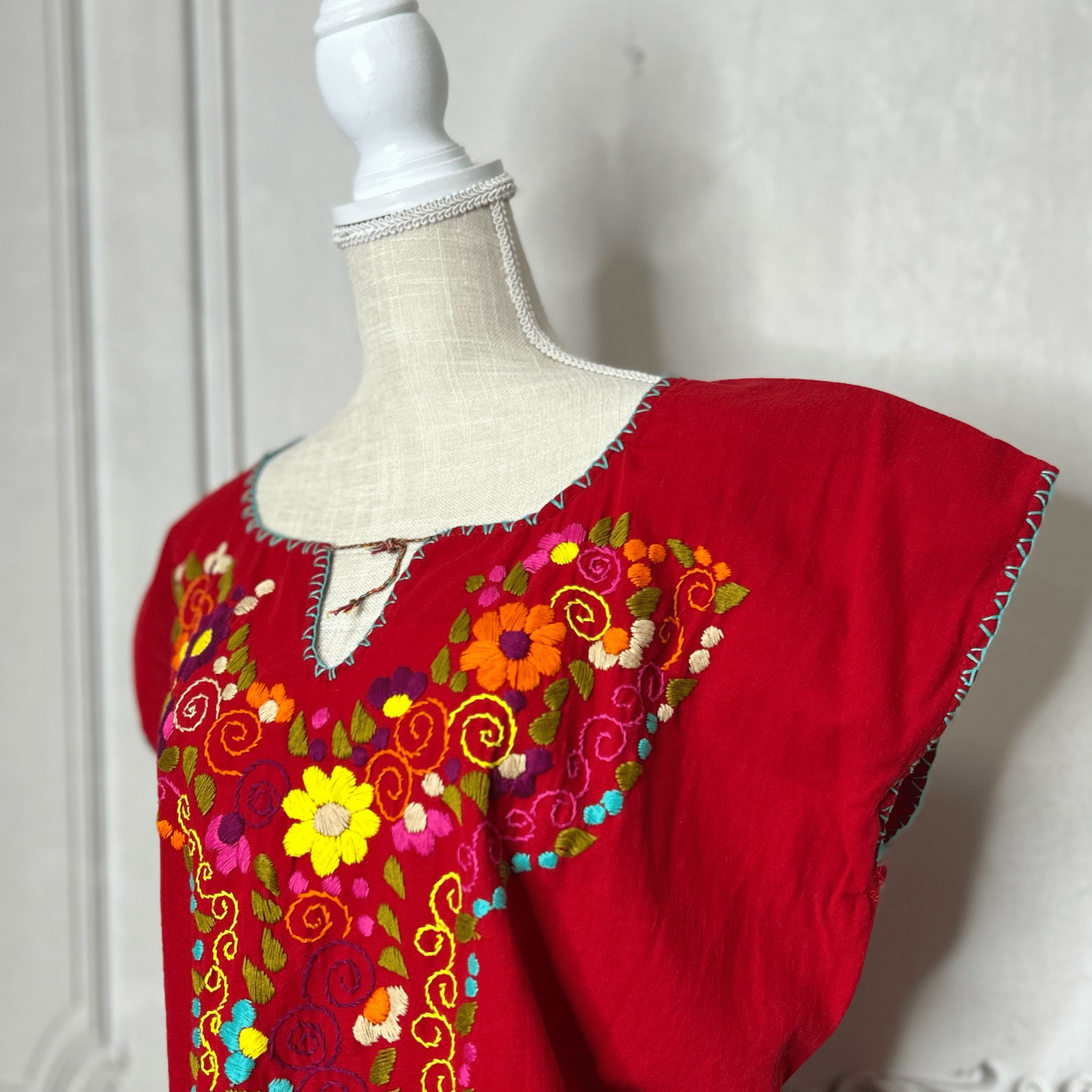 Mexican embroidered Mini Dress - Rosie Mexican embroidered Mini Dress - Rosie