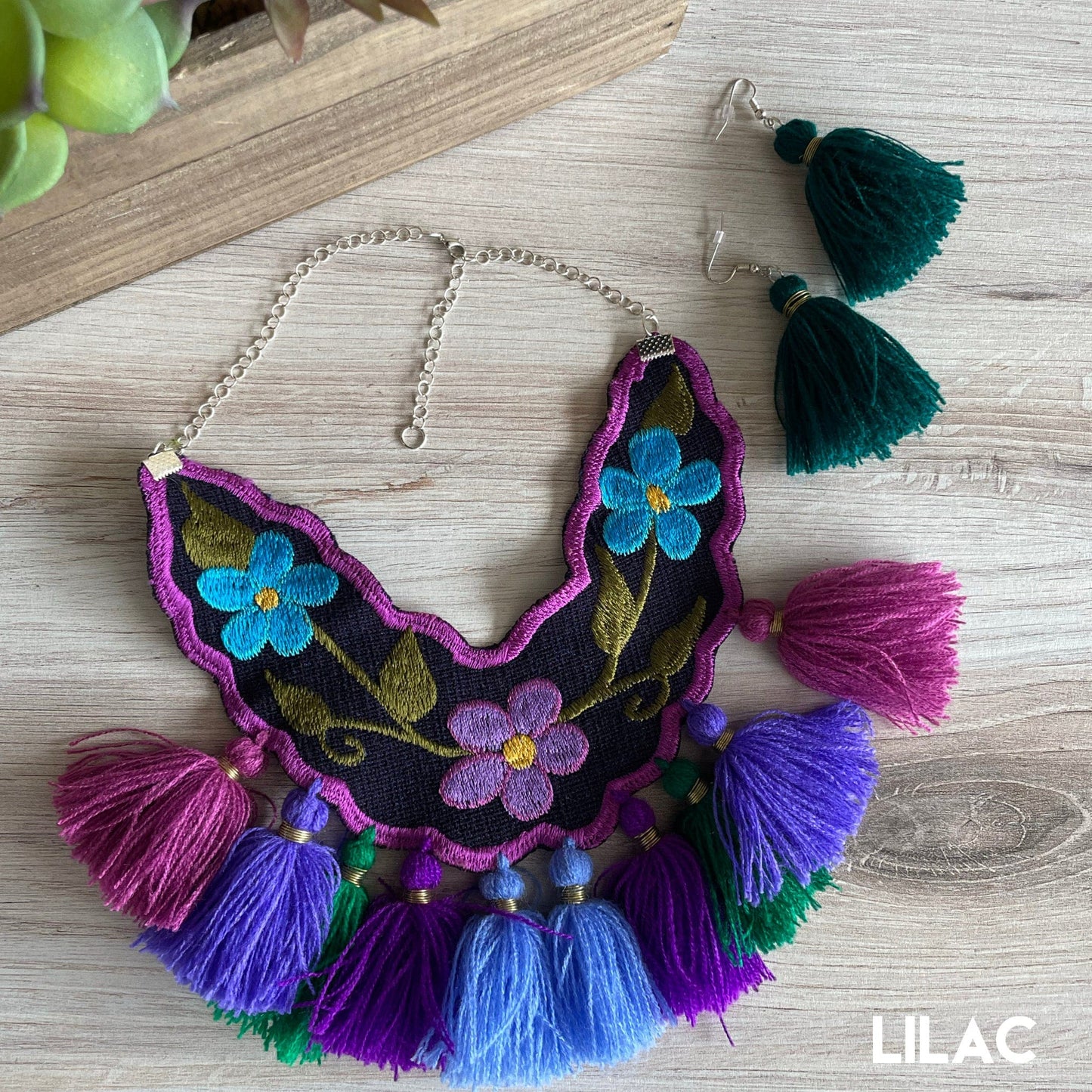 Mexican Embroidered Necklace Set