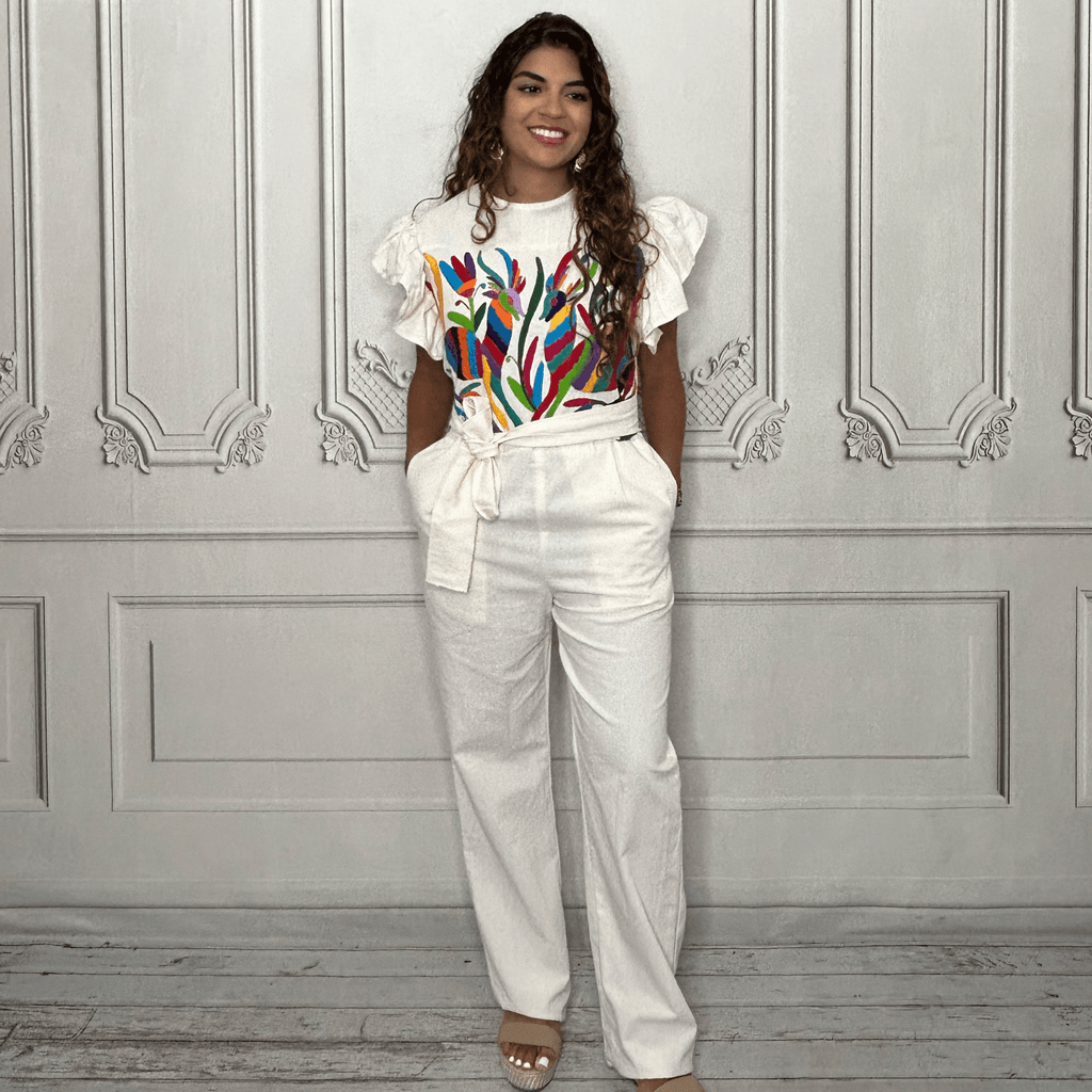 Mexican Embroidered Otomi Jumpsuit Mexican Embroidered Otomi Jumpsuit