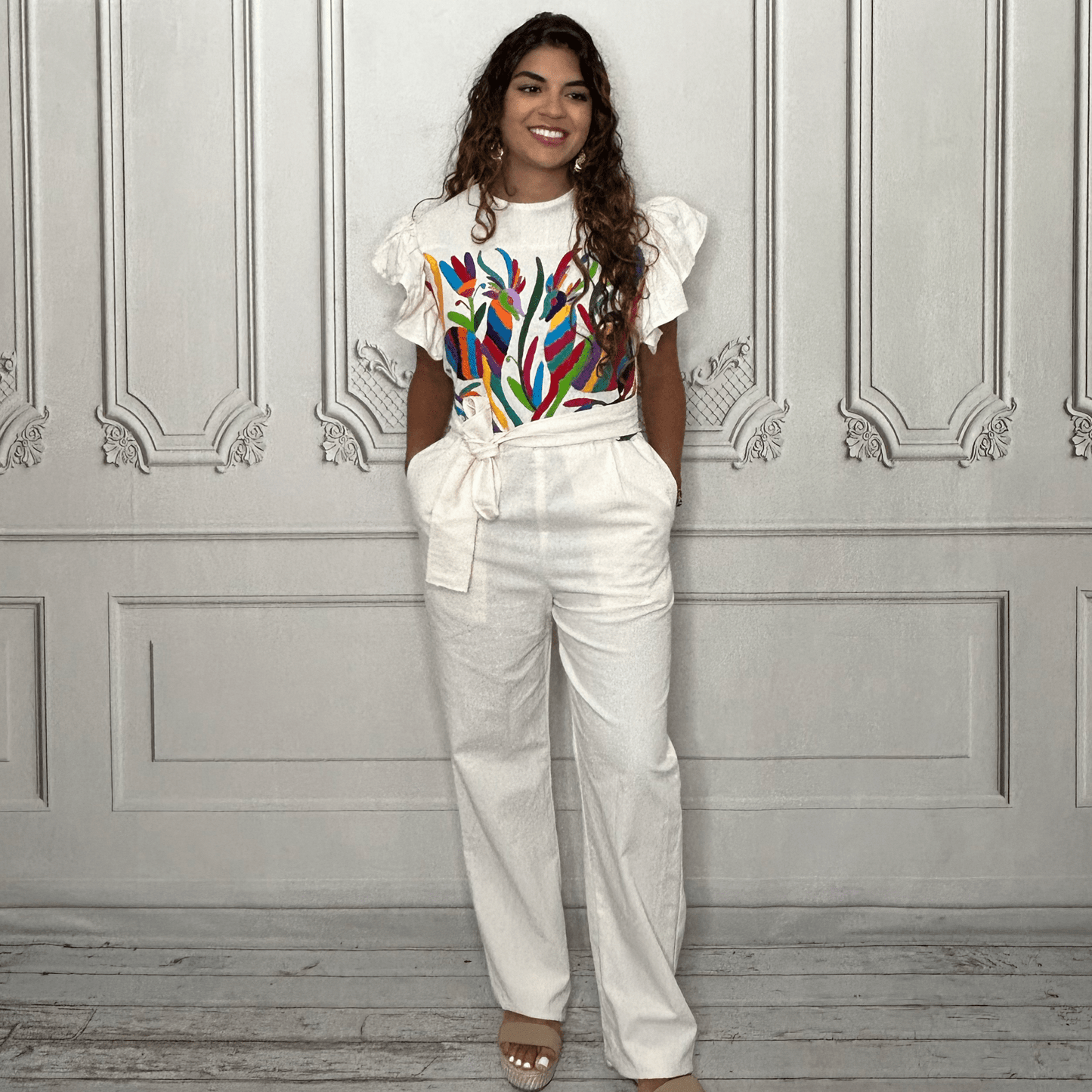 Mexican Embroidered Otomi Jumpsuit Mexican Embroidered Otomi Jumpsuit